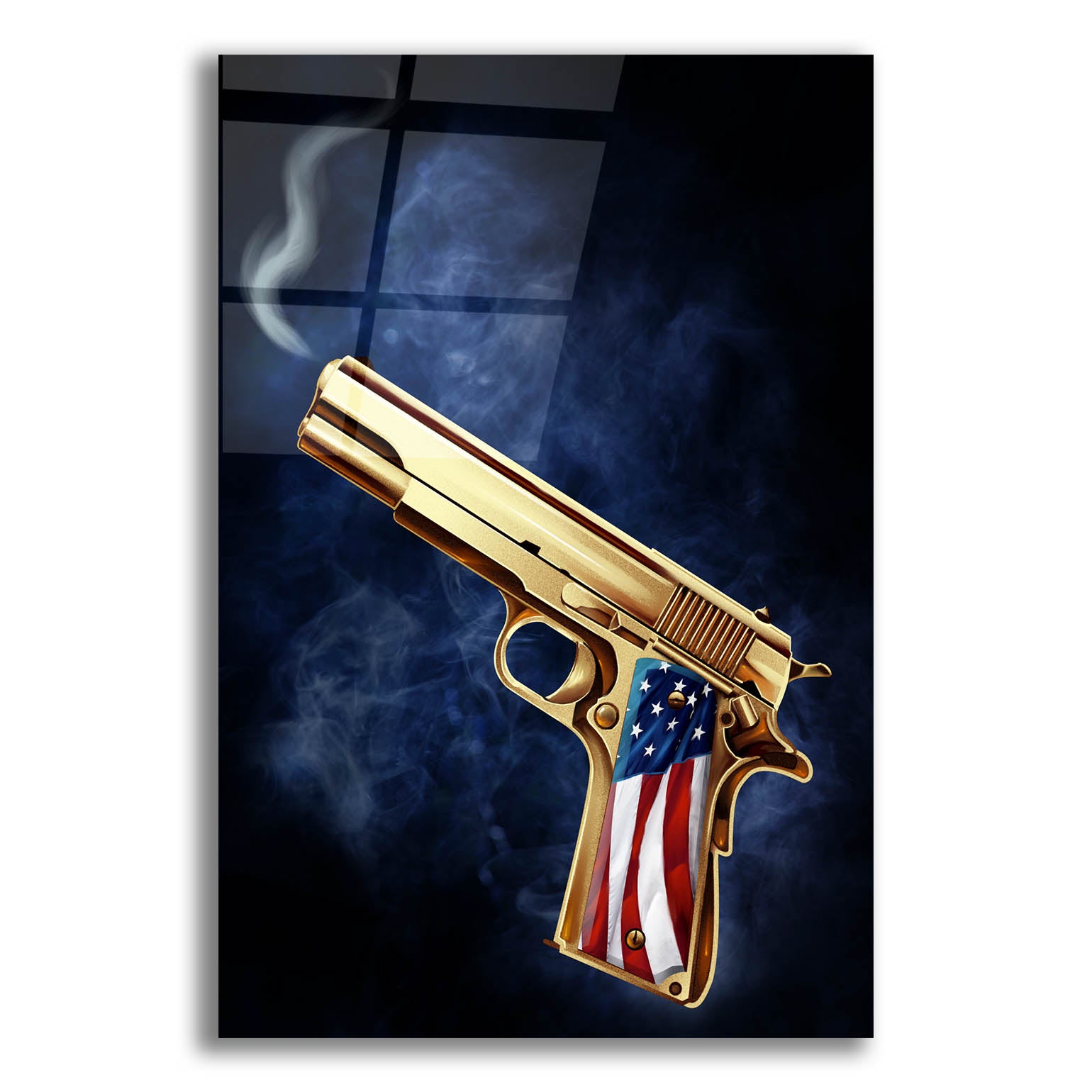 Epic Art 'Golden Gun' by Flyland Designs, Acrylic Glass Wall Art,12x16