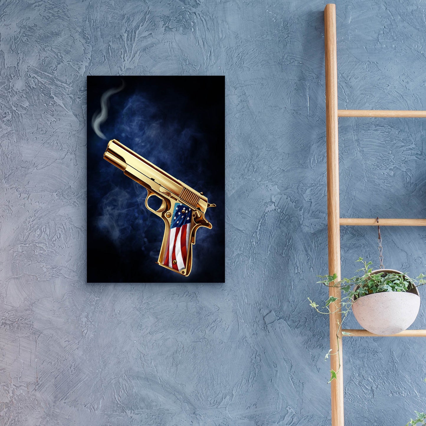 Epic Art 'Golden Gun' by Flyland Designs, Acrylic Glass Wall Art,16x24