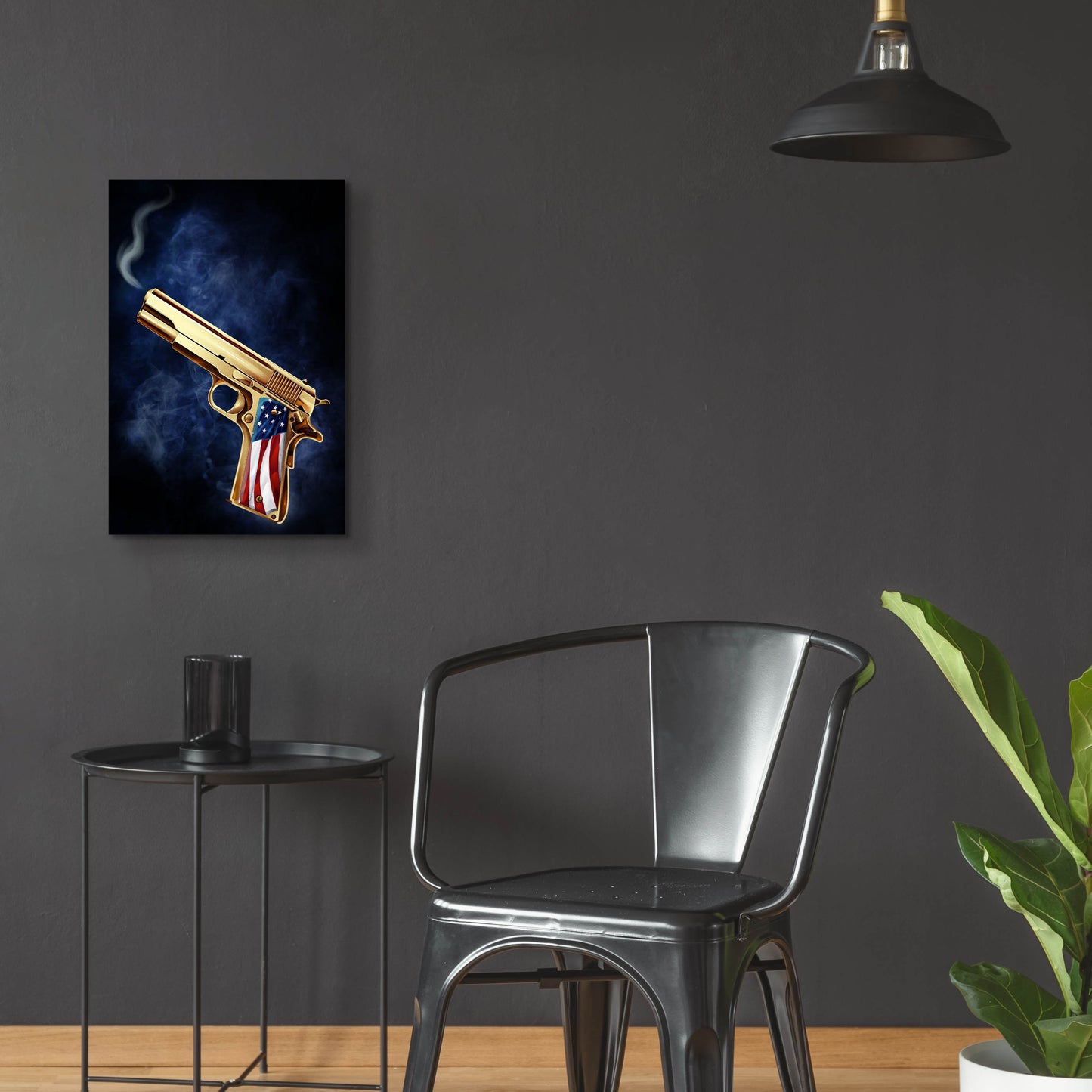 Epic Art 'Golden Gun' by Flyland Designs, Acrylic Glass Wall Art,16x24