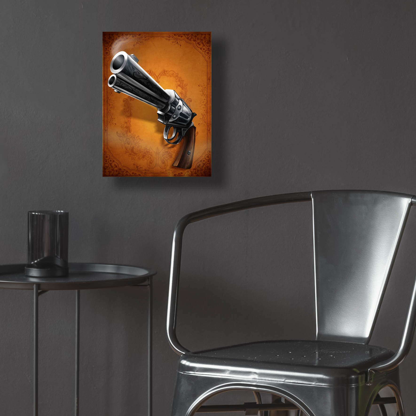 Epic Art 'Gunslinger - Single Gun 01' by Flyland Designs, Acrylic Glass Wall Art,12x16