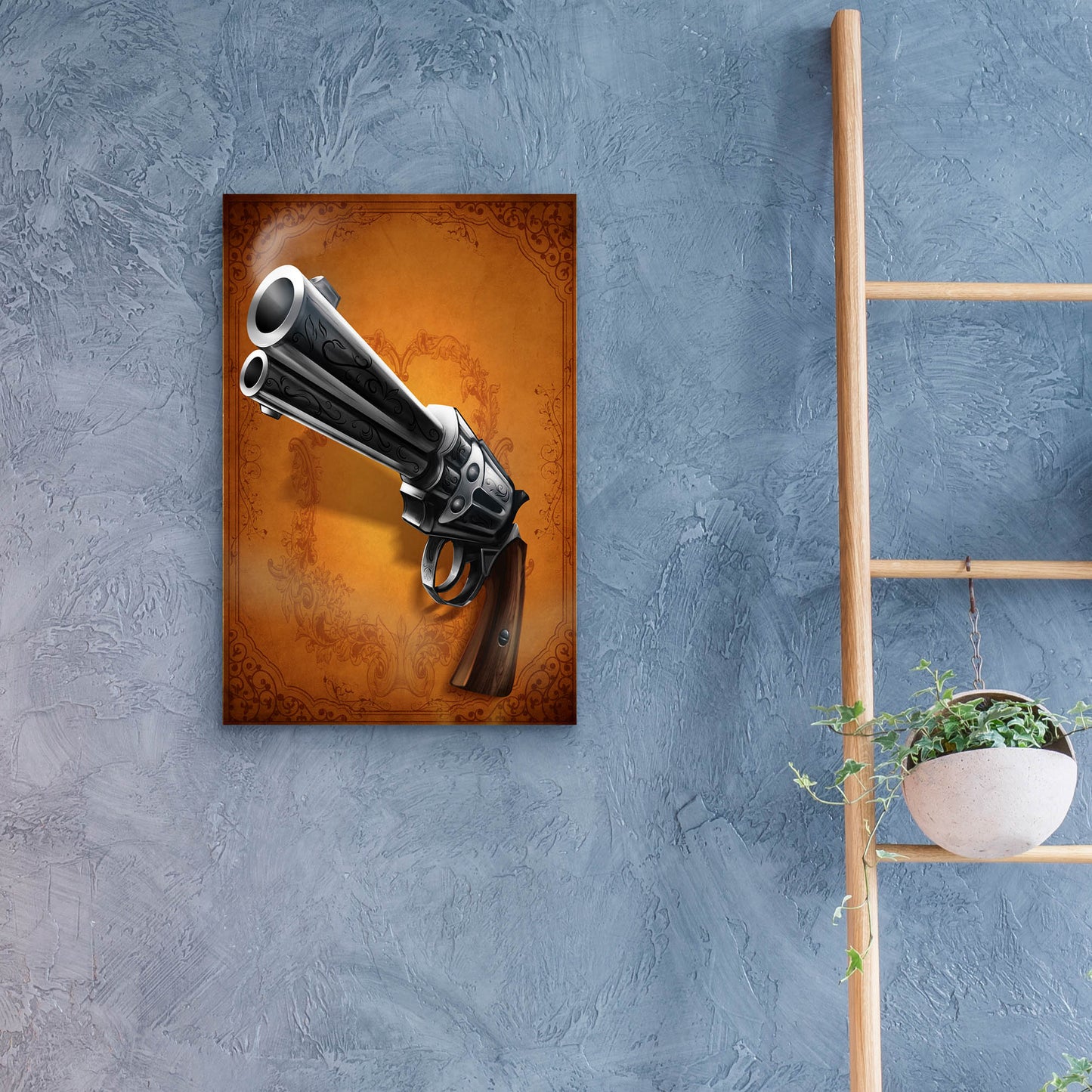 Epic Art 'Gunslinger - Single Gun 01' by Flyland Designs, Acrylic Glass Wall Art,16x24