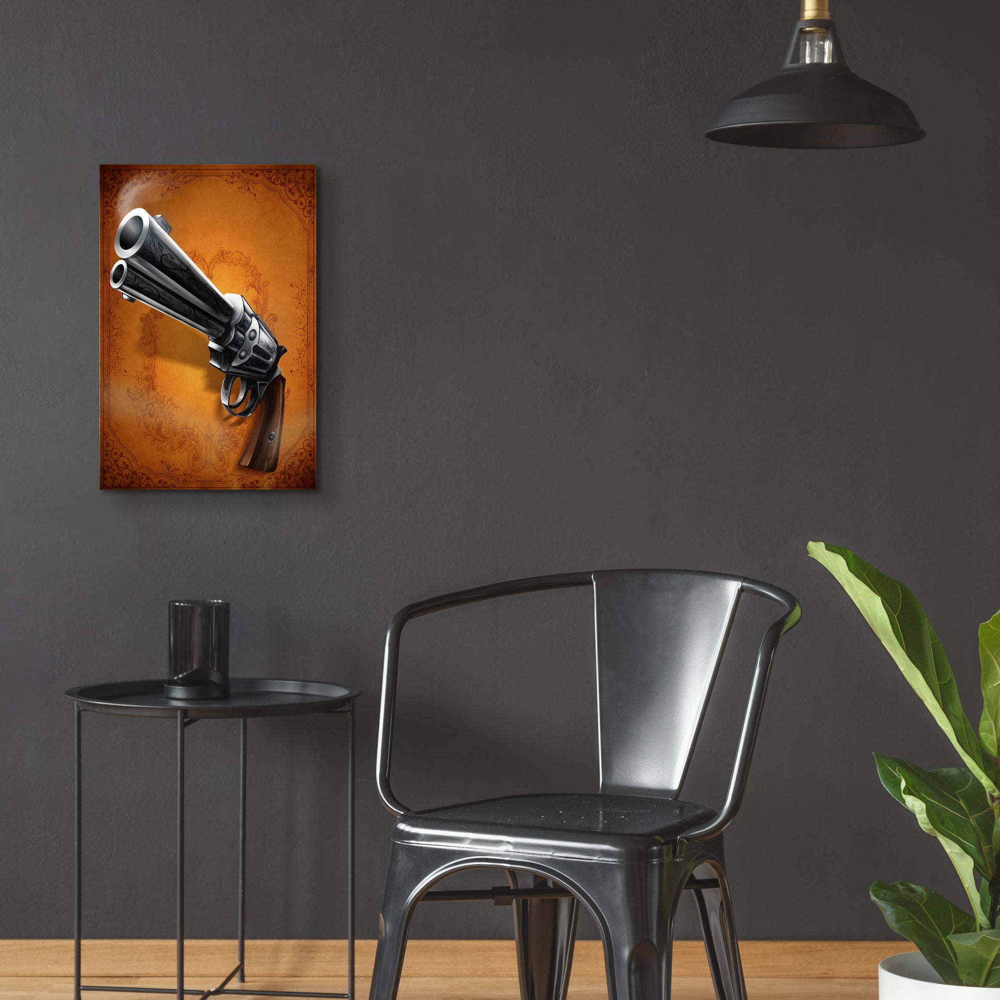 Epic Art 'Gunslinger - Single Gun 01' by Flyland Designs, Acrylic Glass Wall Art,16x24