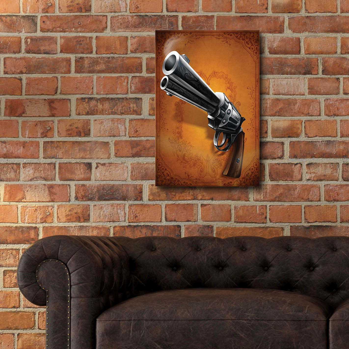 Epic Art 'Gunslinger - Single Gun 01' by Flyland Designs, Acrylic Glass Wall Art,16x24