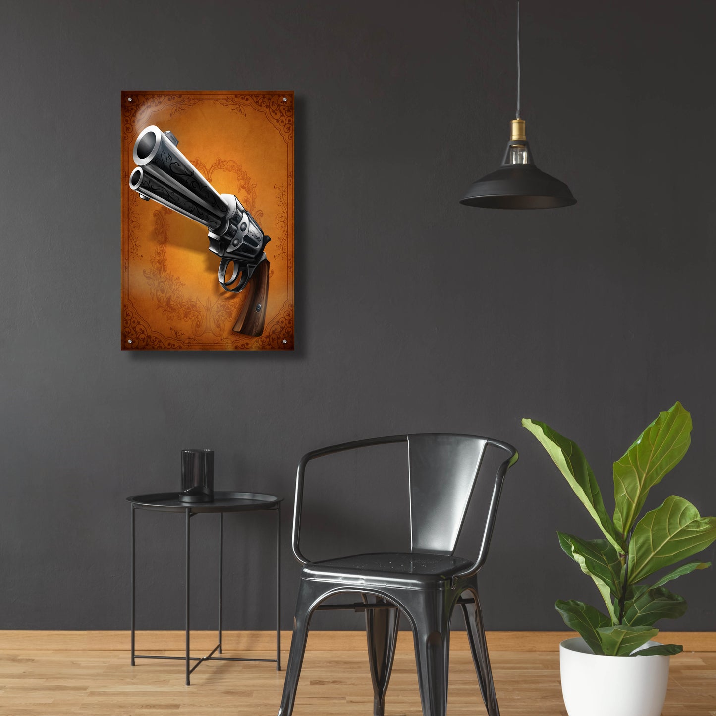 Epic Art 'Gunslinger - Single Gun 01' by Flyland Designs, Acrylic Glass Wall Art,24x36