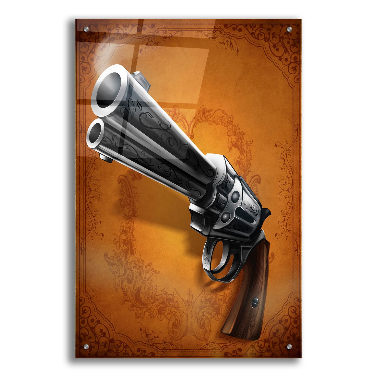 Epic Art 'Gunslinger - Single Gun 01' by Flyland Designs, Acrylic Glass Wall Art,24x36