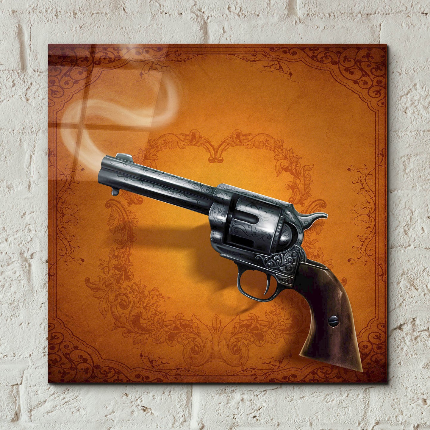 Epic Art 'Gunslinger - Single Gun 02' by Flyland Designs, Acrylic Glass Wall Art,12x12