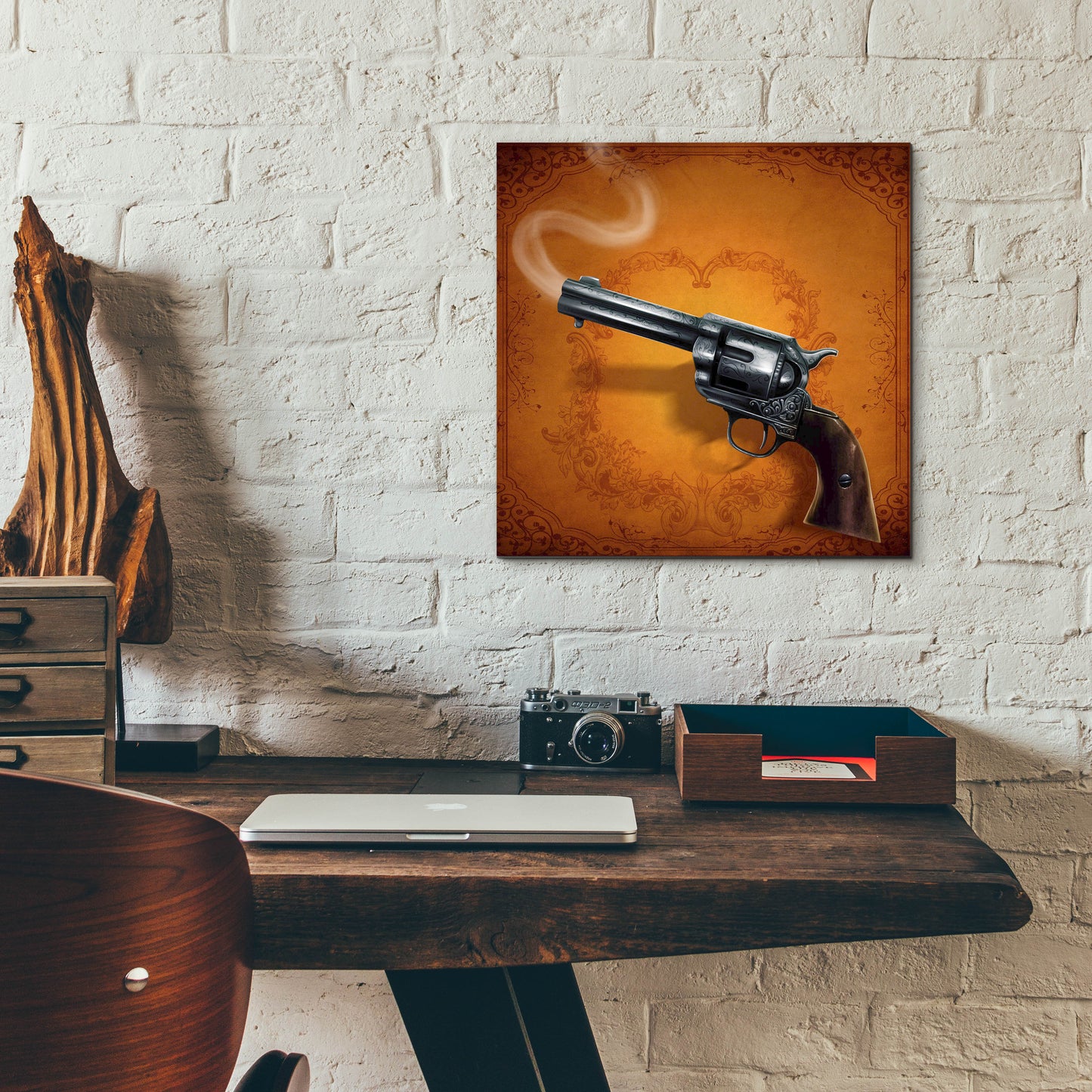 Epic Art 'Gunslinger - Single Gun 02' by Flyland Designs, Acrylic Glass Wall Art,12x12