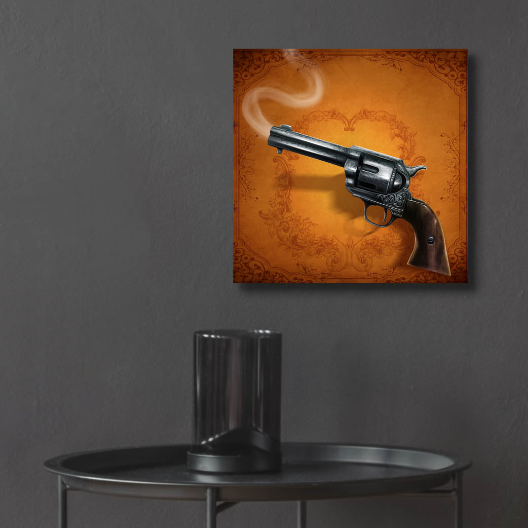 Epic Art 'Gunslinger - Single Gun 02' by Flyland Designs, Acrylic Glass Wall Art,12x12