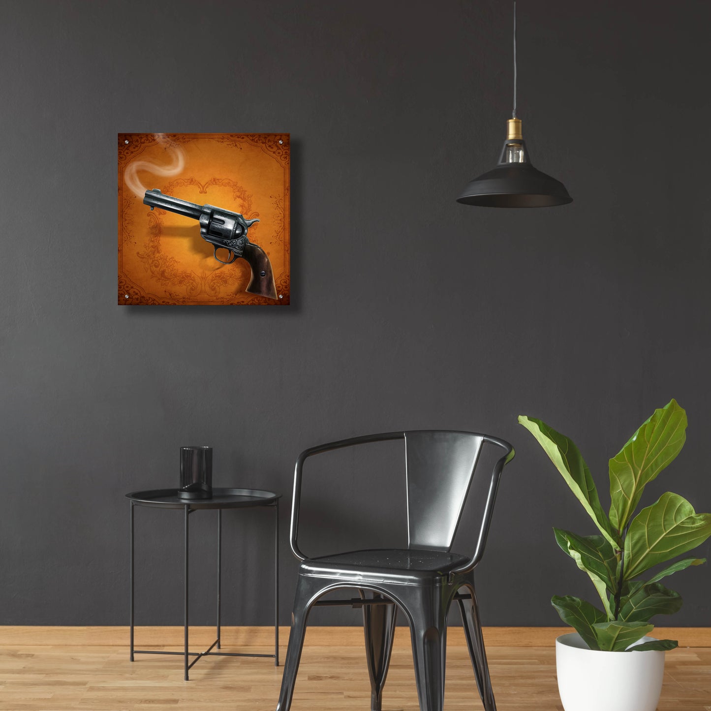 Epic Art 'Gunslinger - Single Gun 02' by Flyland Designs, Acrylic Glass Wall Art,24x24