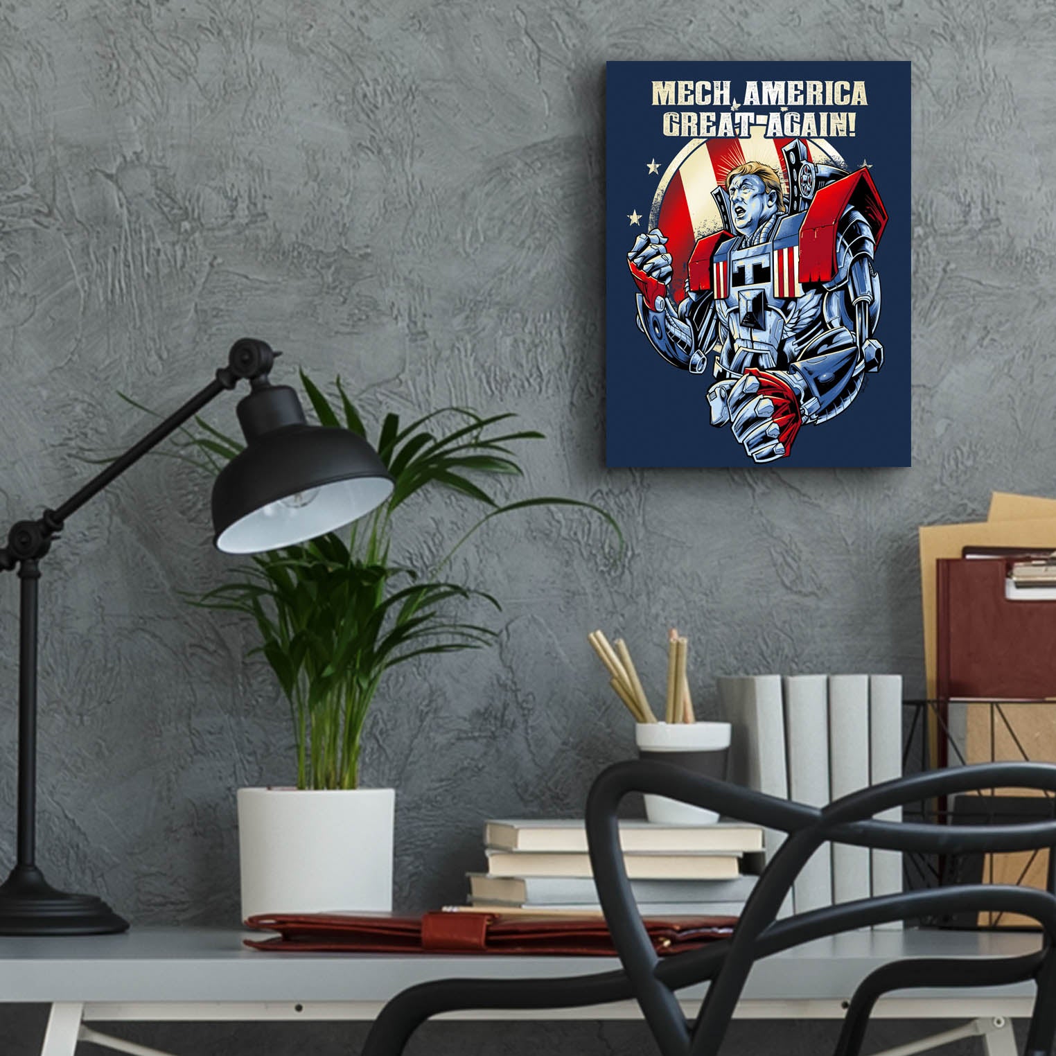 Epic Art 'Mecha Trump Amazon' by Flyland Designs, Acrylic Glass Wall Art,12x16