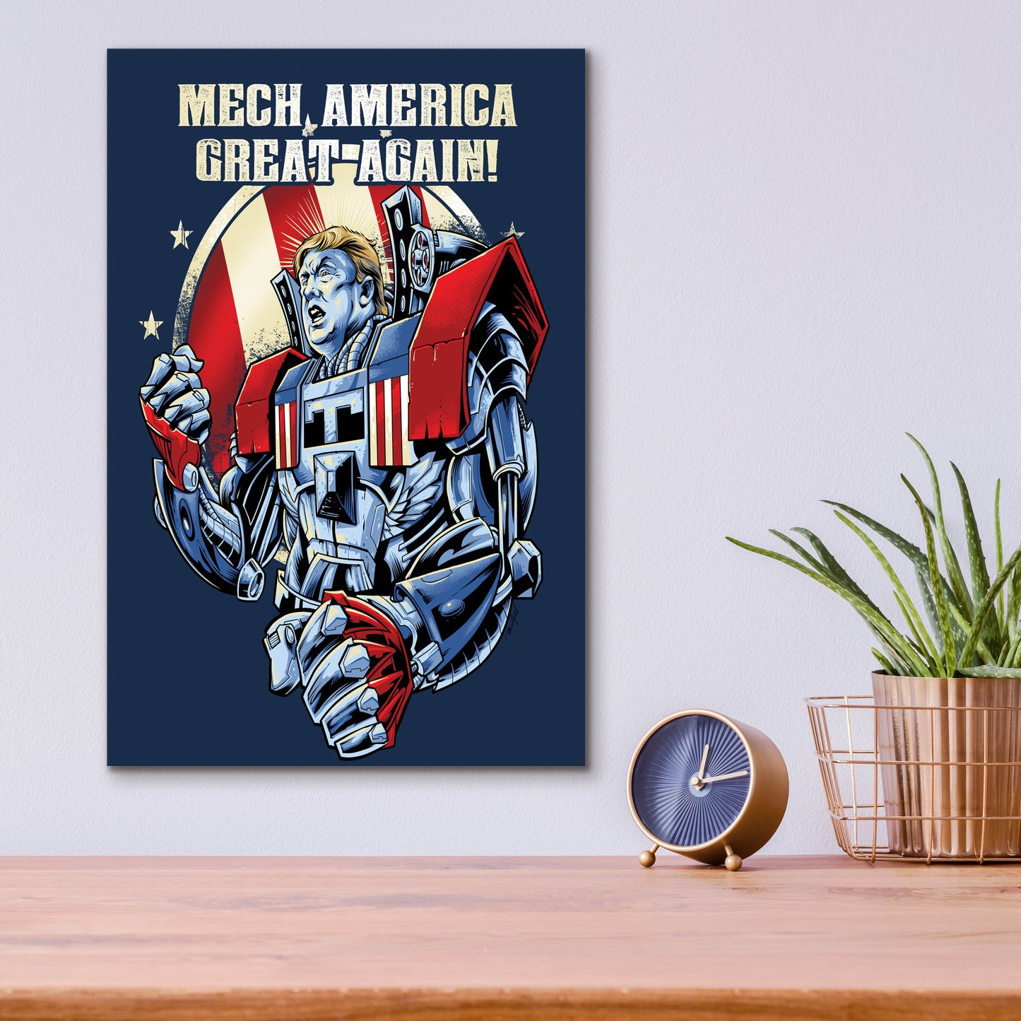 Epic Art 'Mecha Trump Amazon' by Flyland Designs, Acrylic Glass Wall Art,12x16