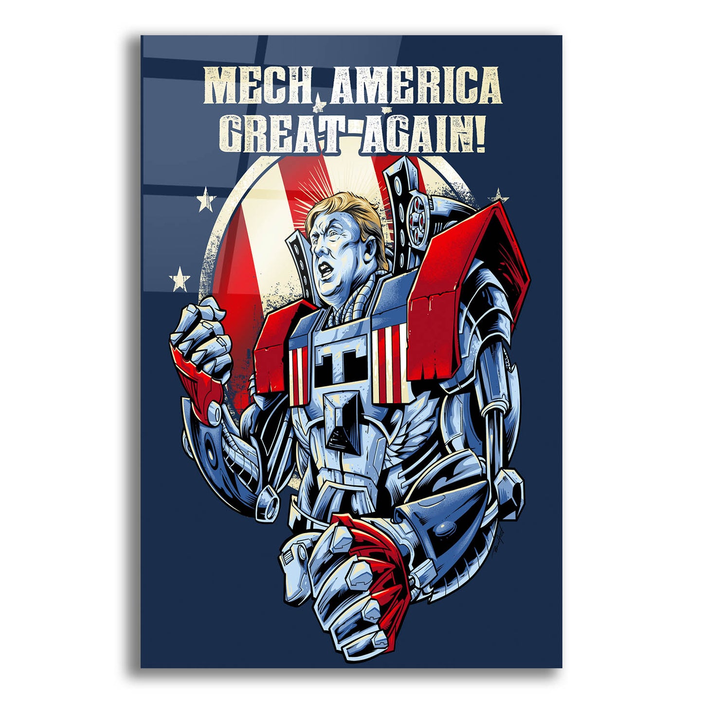 Epic Art 'Mecha Trump Amazon' by Flyland Designs, Acrylic Glass Wall Art,12x16