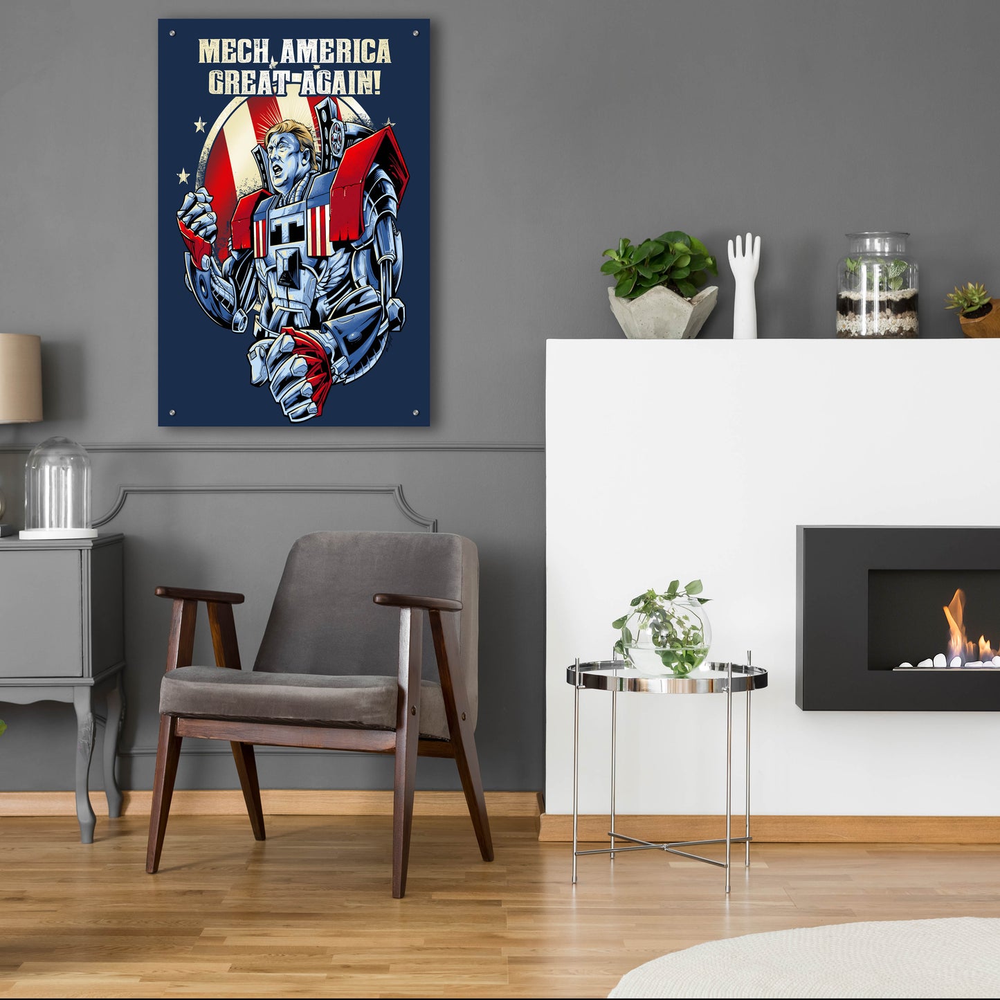 Epic Art 'Mecha Trump Amazon' by Flyland Designs, Acrylic Glass Wall Art,24x36