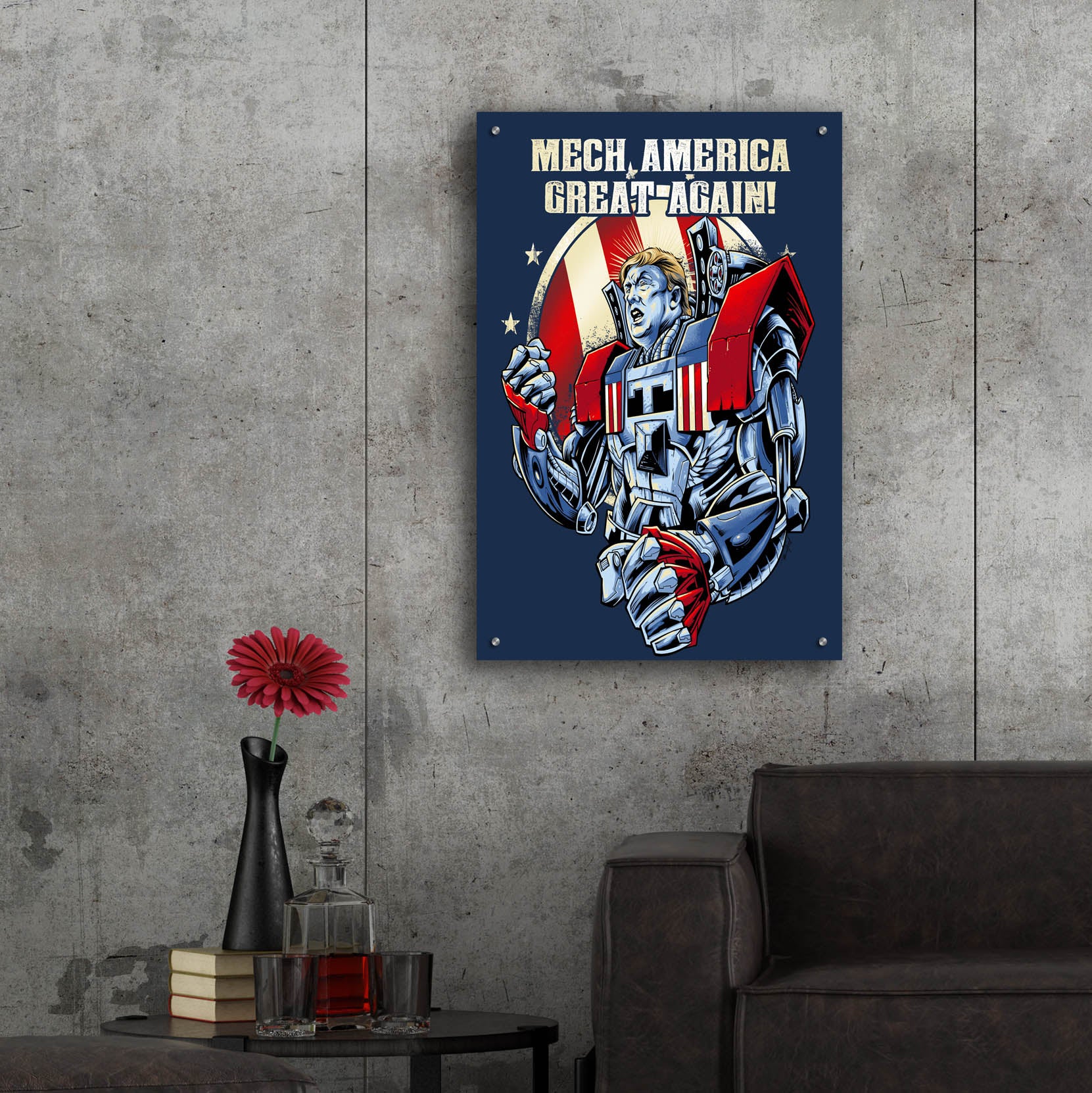 Epic Art 'Mecha Trump Amazon' by Flyland Designs, Acrylic Glass Wall Art,24x36