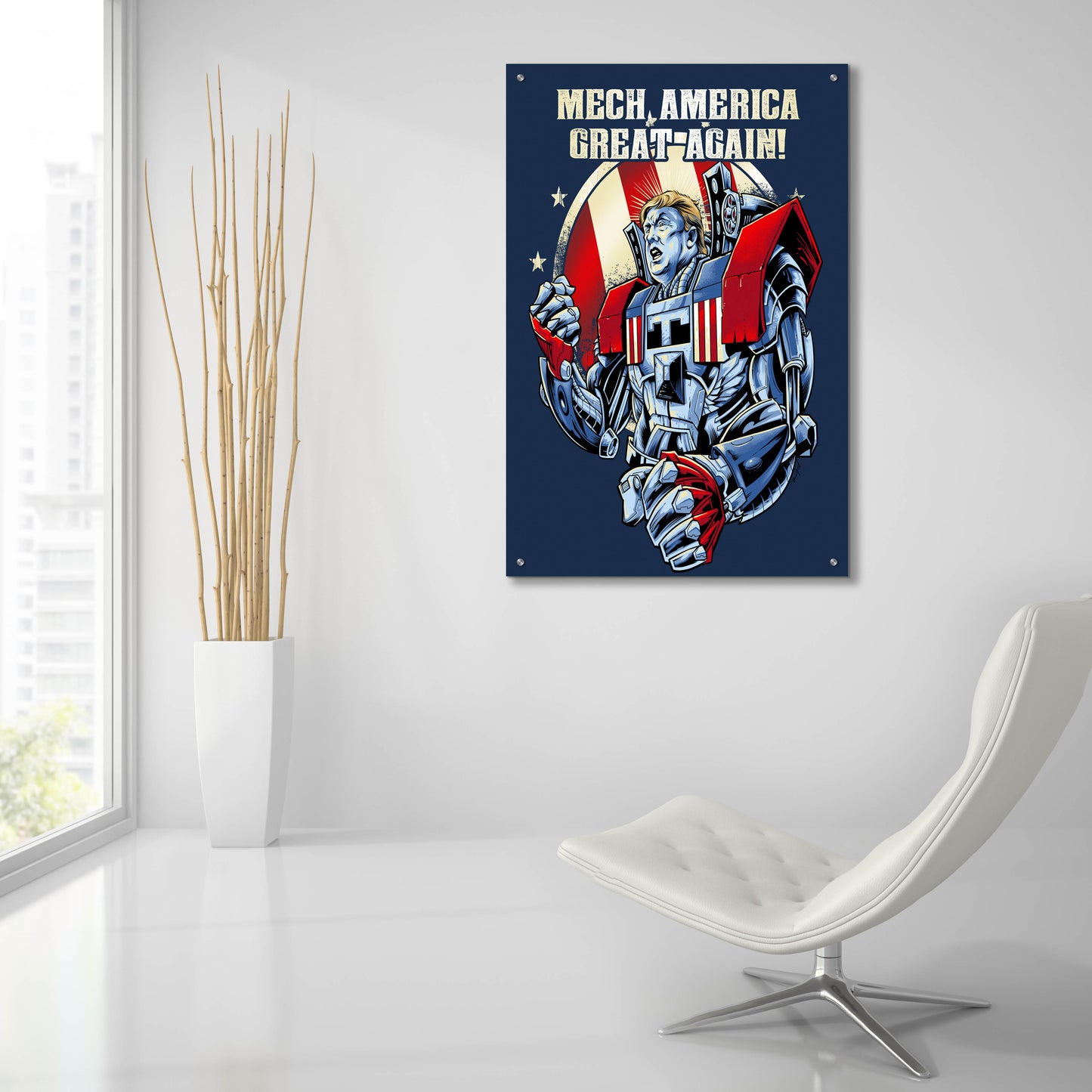 Epic Art 'Mecha Trump Amazon' by Flyland Designs, Acrylic Glass Wall Art,24x36