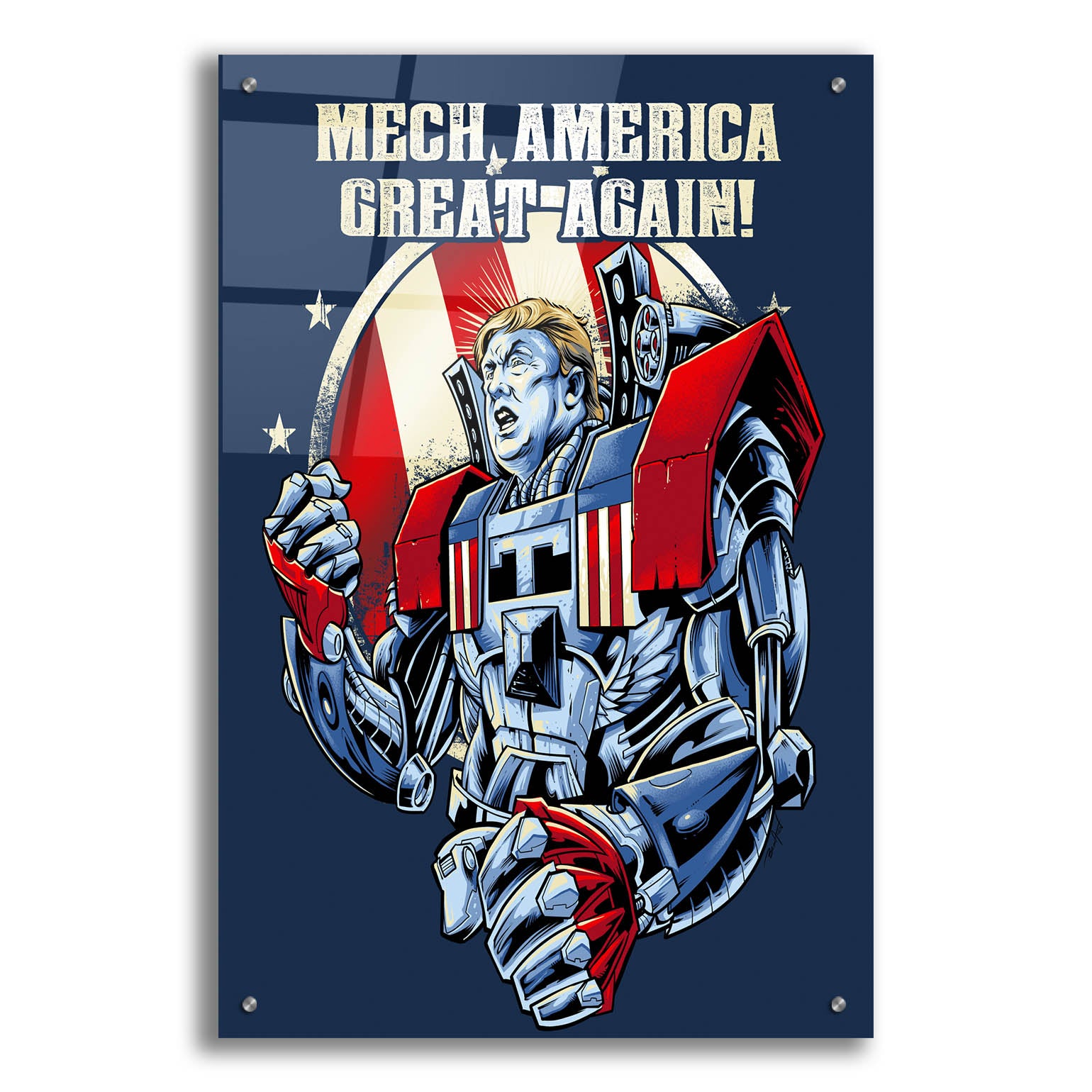 Epic Art 'Mecha Trump Amazon' by Flyland Designs, Acrylic Glass Wall Art,24x36