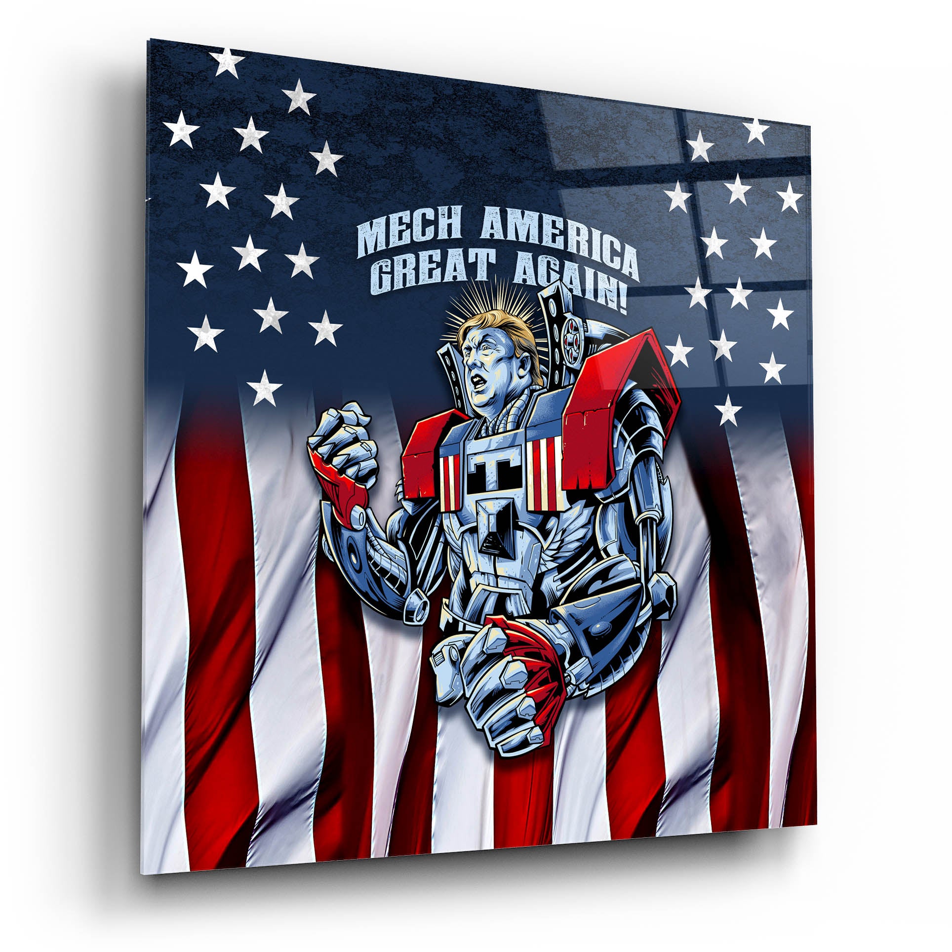 Epic Art 'Mecha Trump Rageon' by Flyland Designs, Acrylic Glass Wall Art,12x12