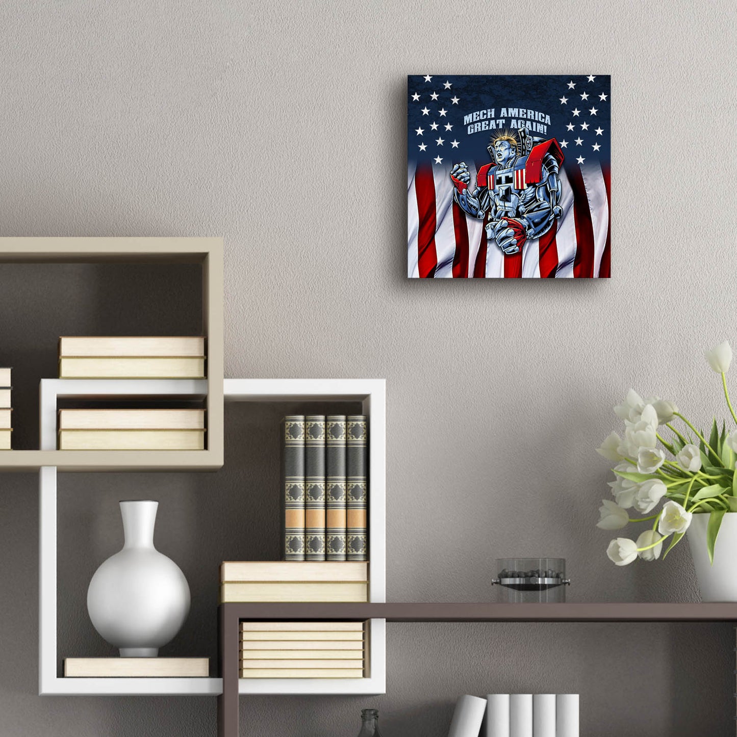 Epic Art 'Mecha Trump Rageon' by Flyland Designs, Acrylic Glass Wall Art,12x12