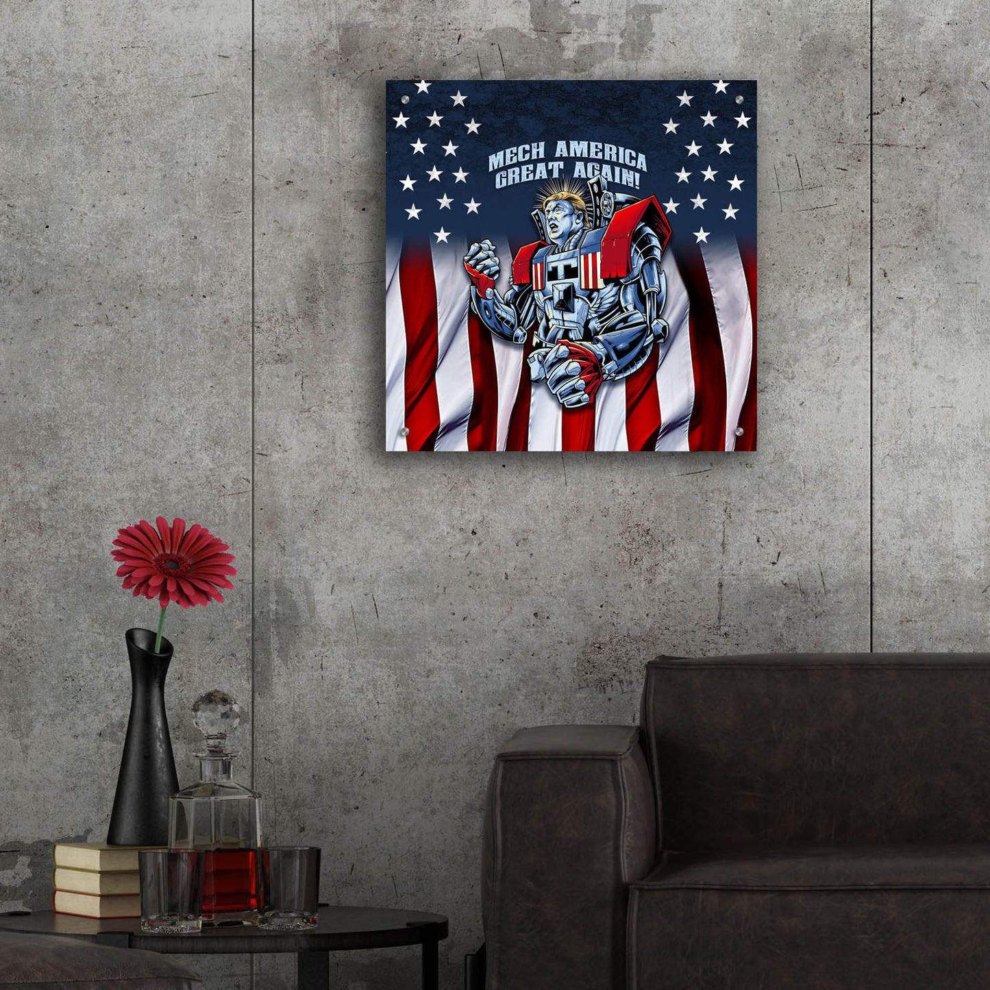 Epic Art 'Mecha Trump Rageon' by Flyland Designs, Acrylic Glass Wall Art,24x24