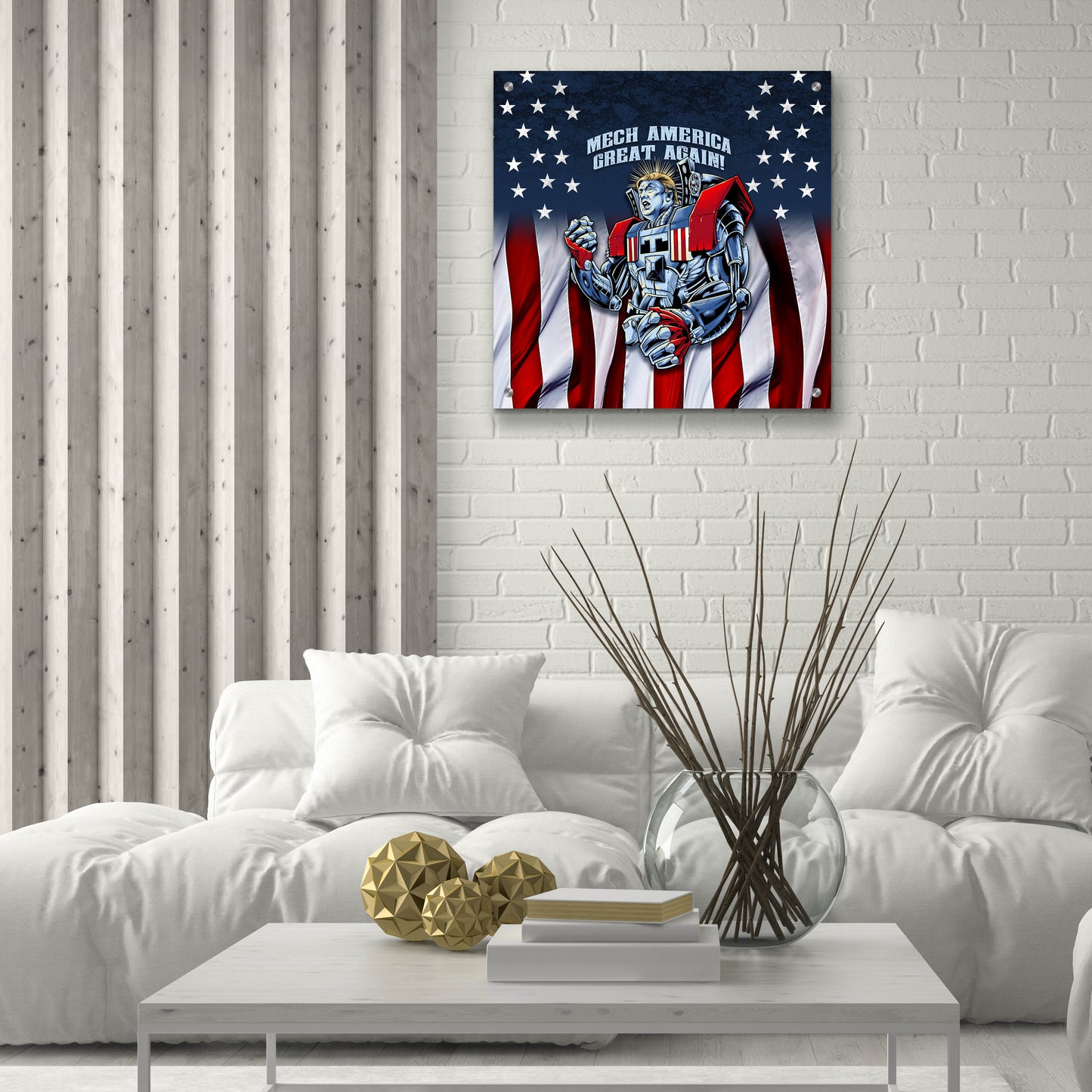 Epic Art 'Mecha Trump Rageon' by Flyland Designs, Acrylic Glass Wall Art,24x24