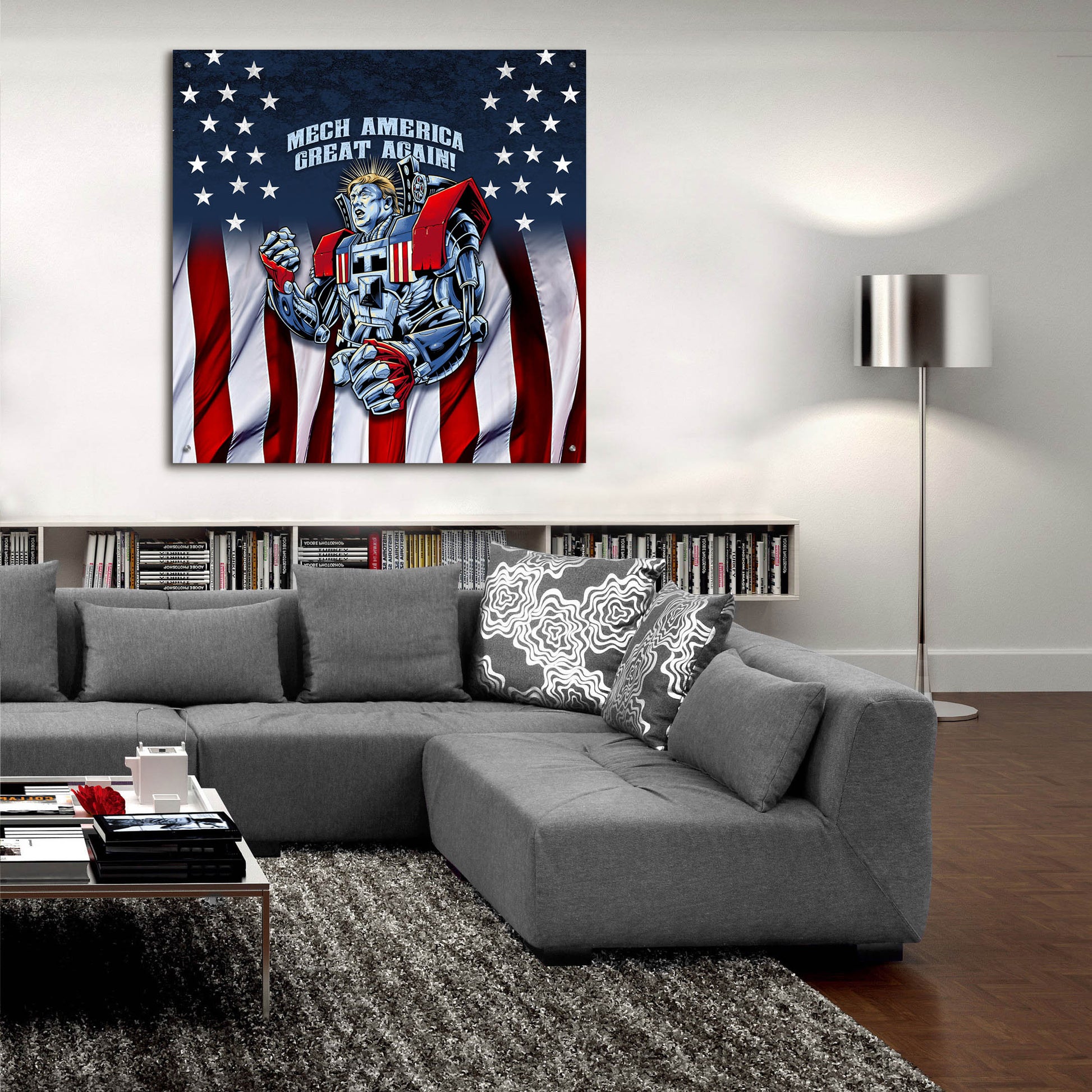 Epic Art 'Mecha Trump Rageon' by Flyland Designs, Acrylic Glass Wall Art,36x36