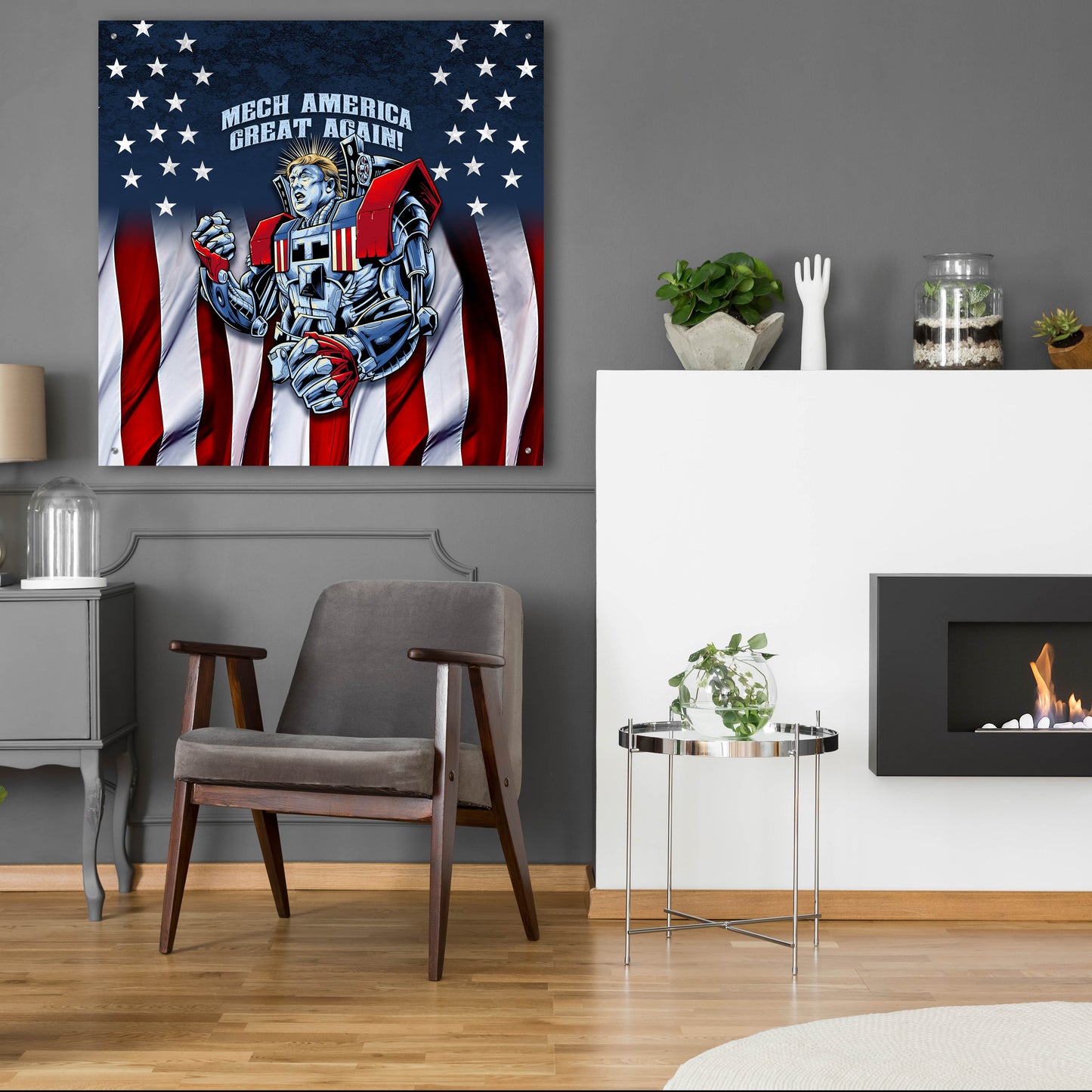 Epic Art 'Mecha Trump Rageon' by Flyland Designs, Acrylic Glass Wall Art,36x36