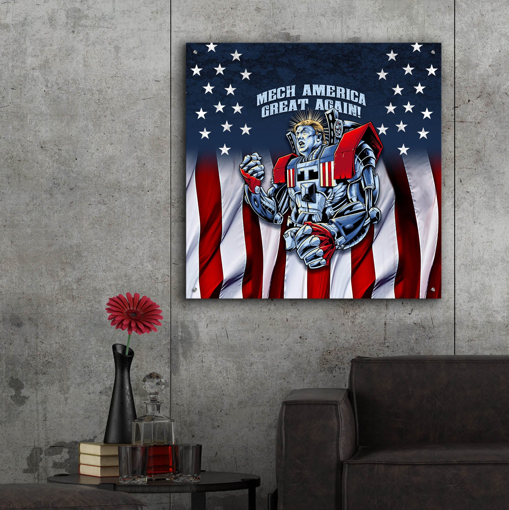 Epic Art 'Mecha Trump Rageon' by Flyland Designs, Acrylic Glass Wall Art,36x36