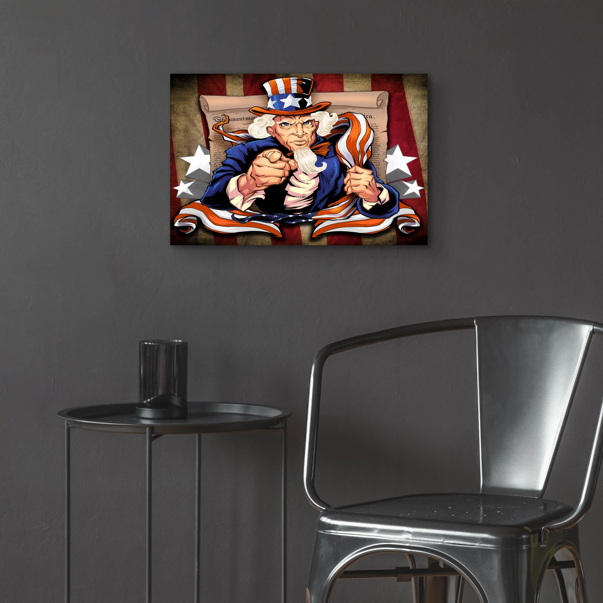 Epic Art 'Uncle Sam Patriot Character' by Flyland Designs, Acrylic Glass Wall Art,24x16