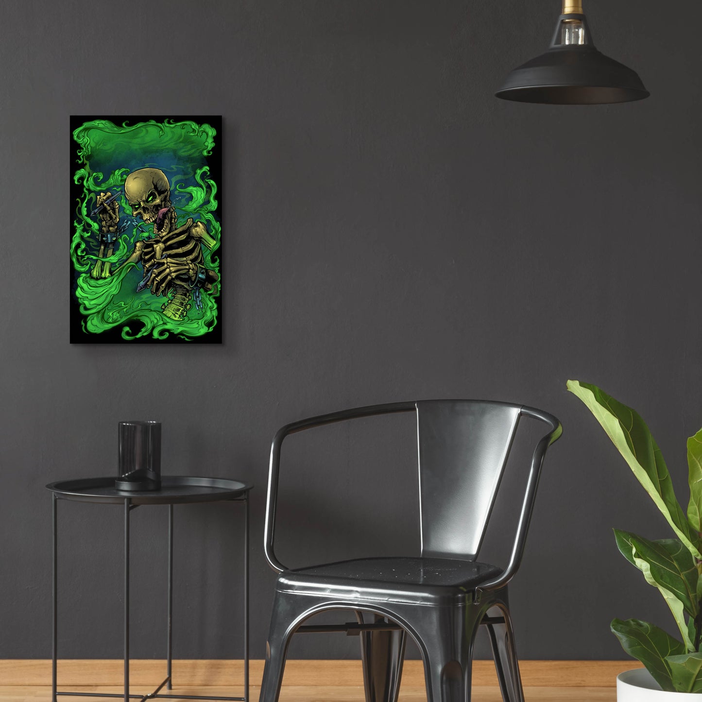 Epic Art 'Airbrush Skeleton' by Flyland Designs, Acrylic Glass Wall Art,16x24