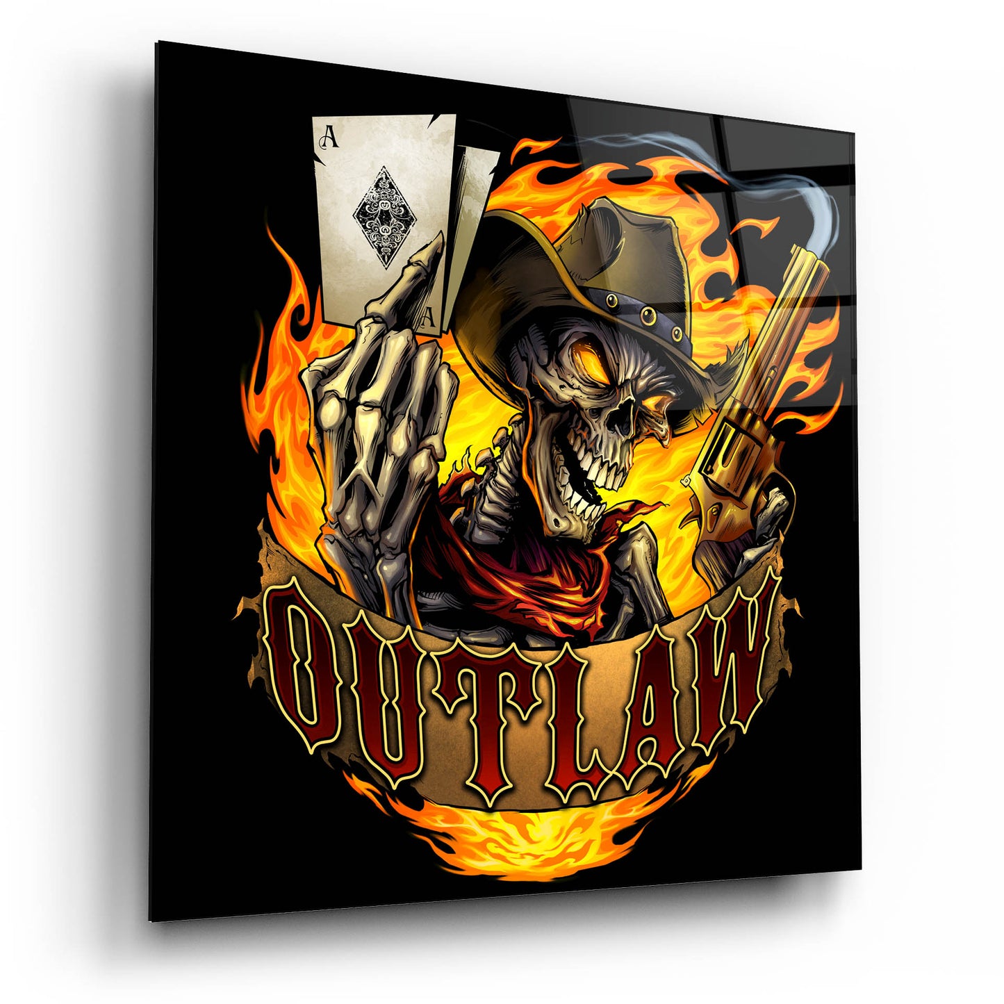 Epic Art 'Outlaw Skeleton' by Flyland Designs, Acrylic Glass Wall Art,12x12