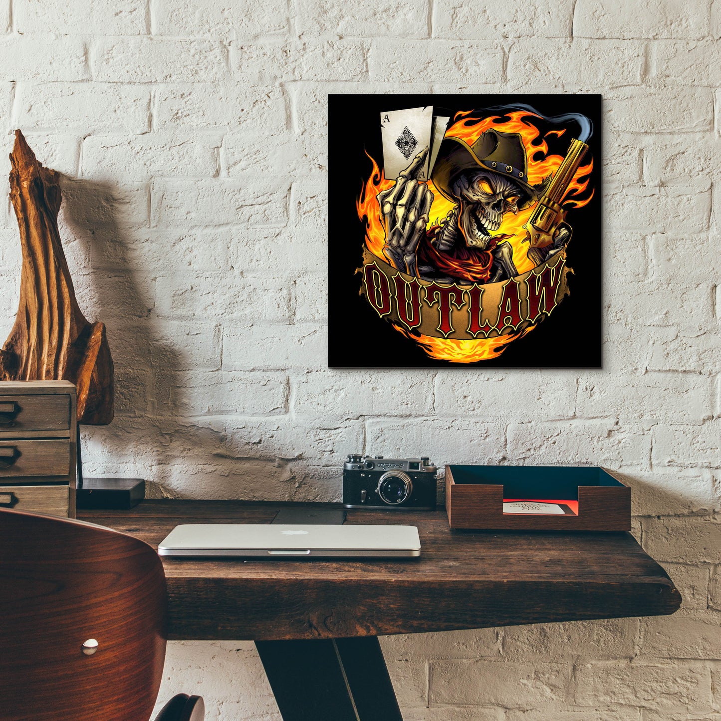 Epic Art 'Outlaw Skeleton' by Flyland Designs, Acrylic Glass Wall Art,12x12