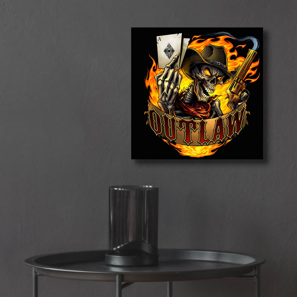 Epic Art 'Outlaw Skeleton' by Flyland Designs, Acrylic Glass Wall Art,12x12