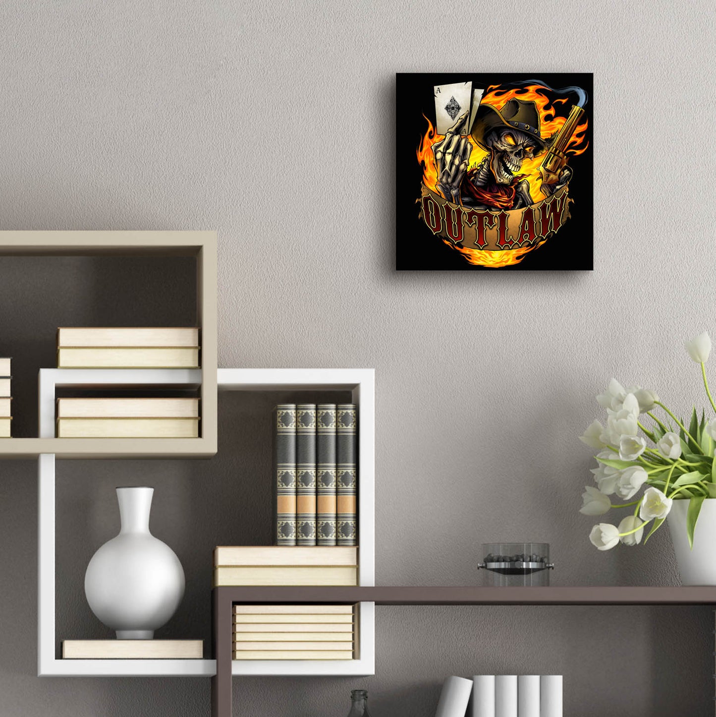 Epic Art 'Outlaw Skeleton' by Flyland Designs, Acrylic Glass Wall Art,12x12