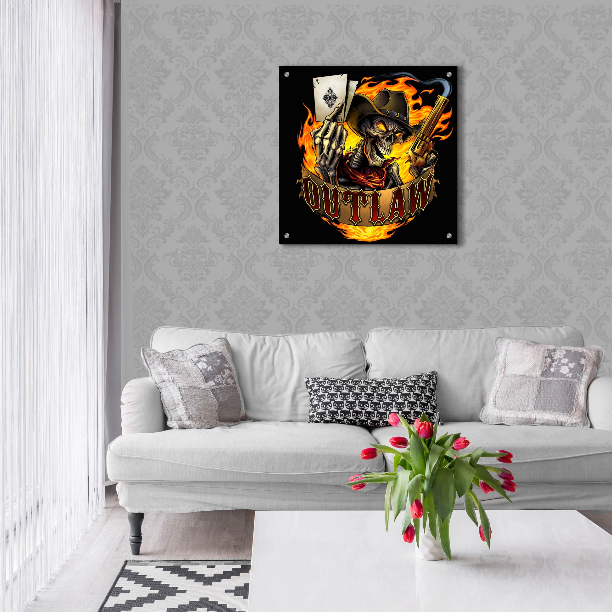 Epic Art 'Outlaw Skeleton' by Flyland Designs, Acrylic Glass Wall Art,24x24