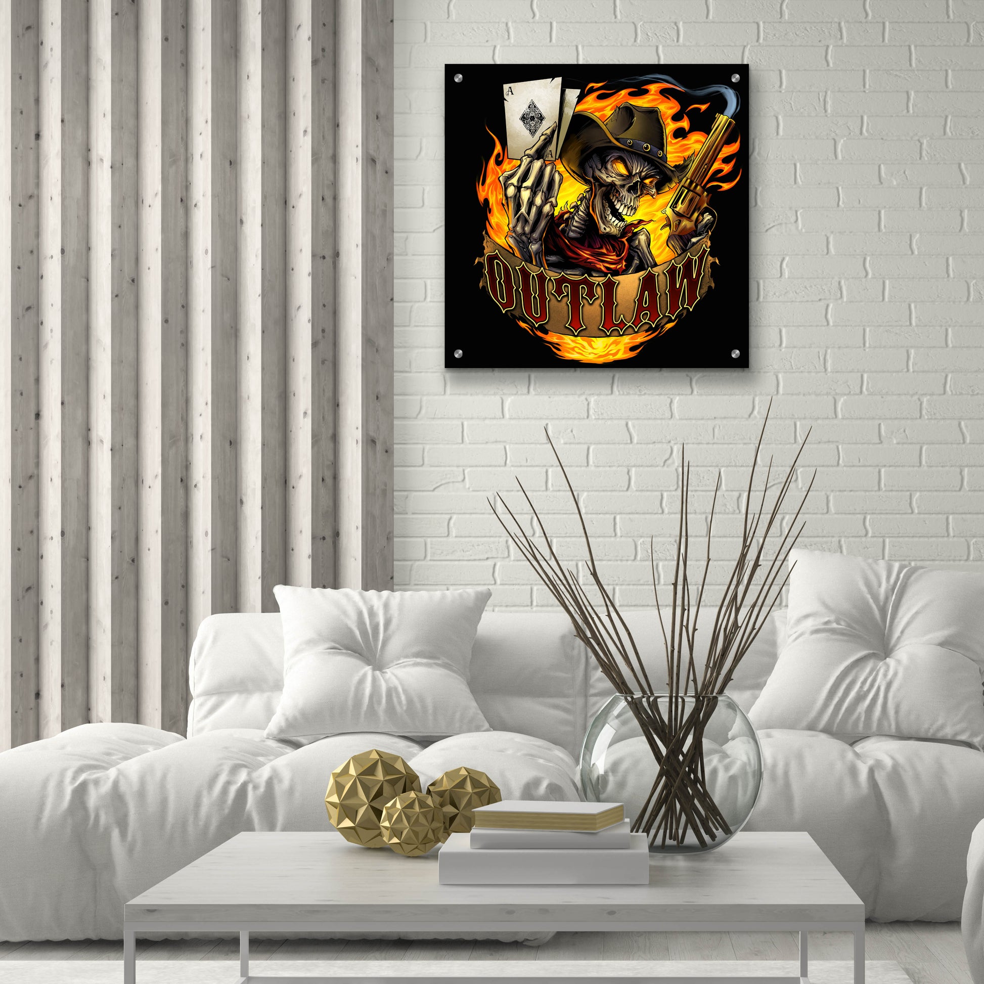 Epic Art 'Outlaw Skeleton' by Flyland Designs, Acrylic Glass Wall Art,24x24