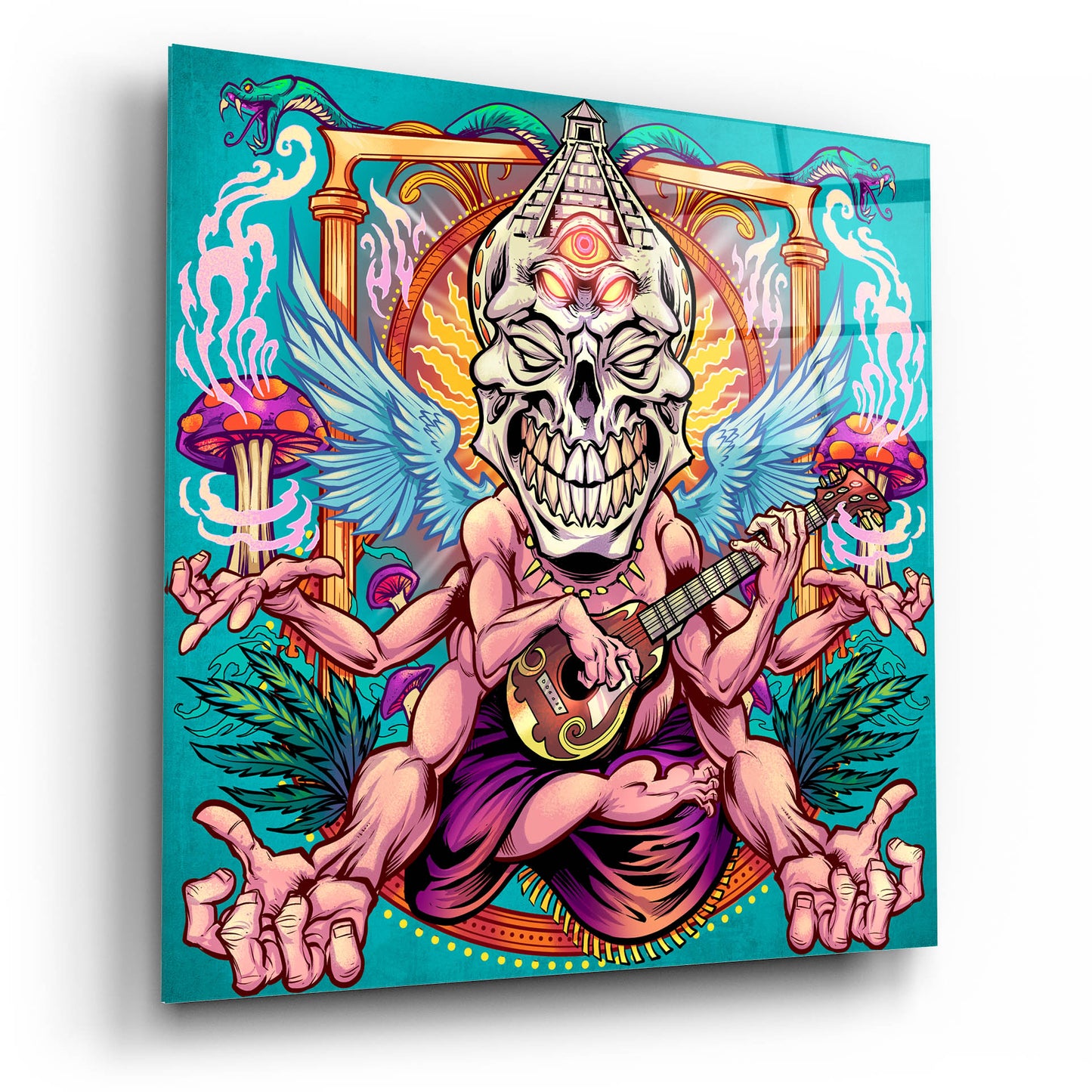 Epic Art 'Psyk-Out Psychedlic' by Flyland Designs, Acrylic Glass Wall Art,12x12