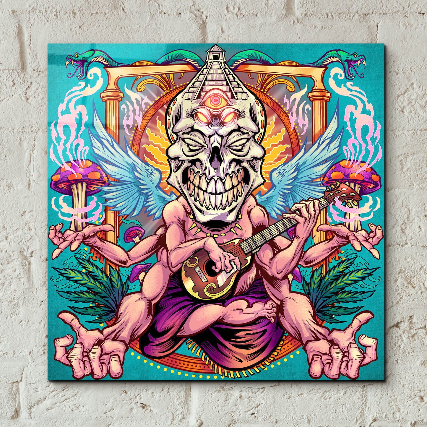 Epic Art 'Psyk-Out Psychedlic' by Flyland Designs, Acrylic Glass Wall Art,12x12