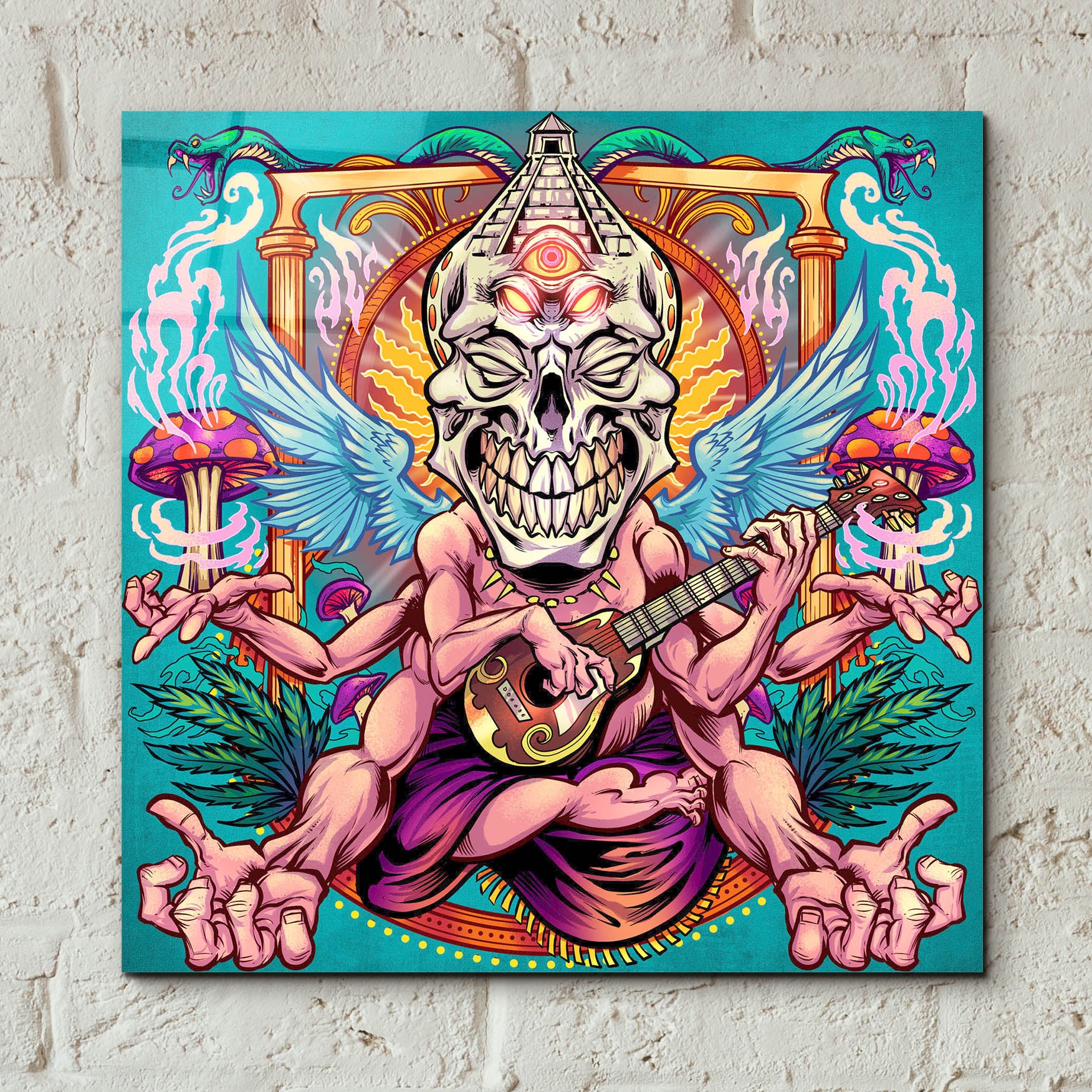 Epic Art 'Psyk-Out Psychedlic' by Flyland Designs, Acrylic Glass Wall Art,12x12