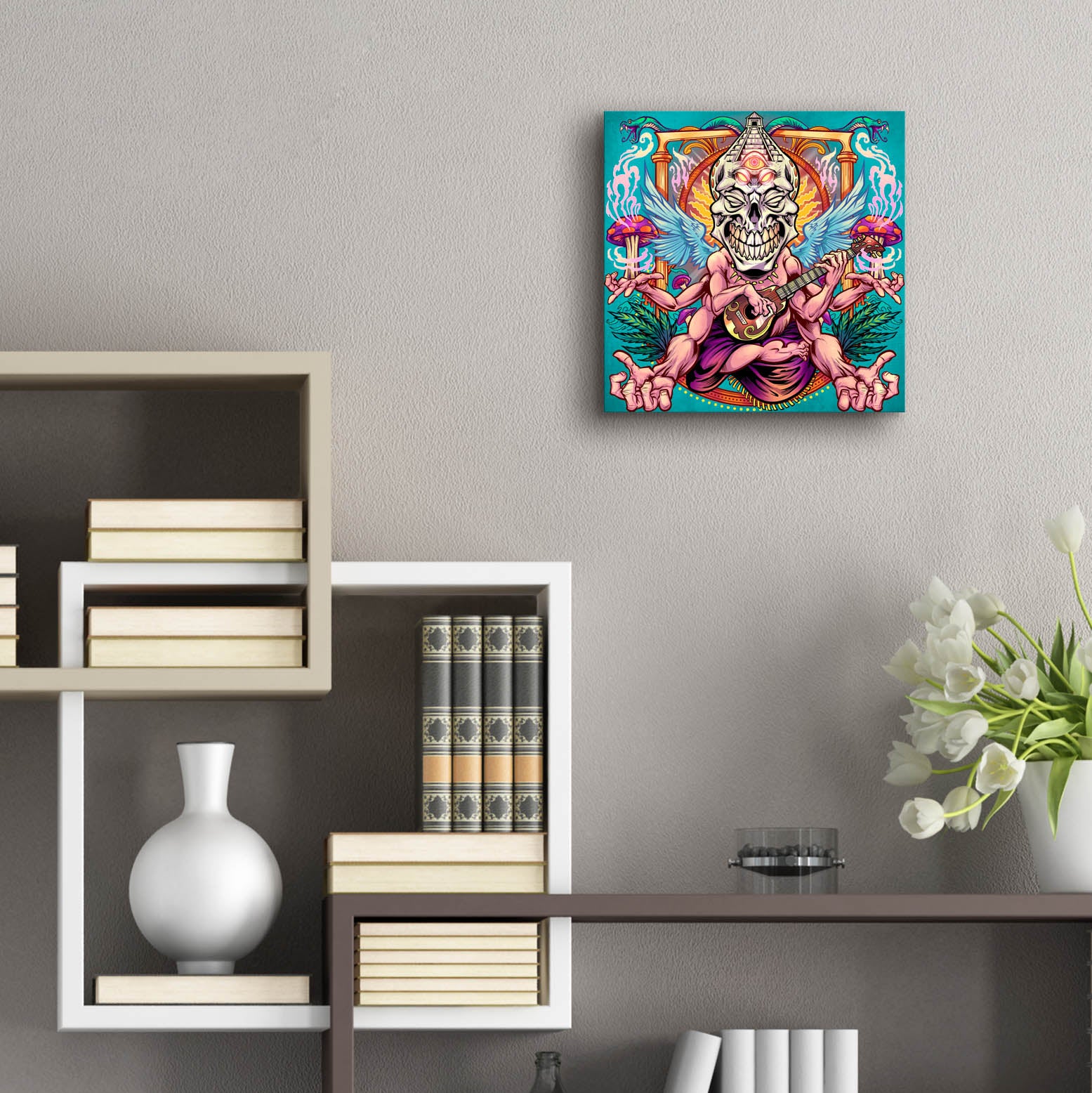 Epic Art 'Psyk-Out Psychedlic' by Flyland Designs, Acrylic Glass Wall Art,12x12