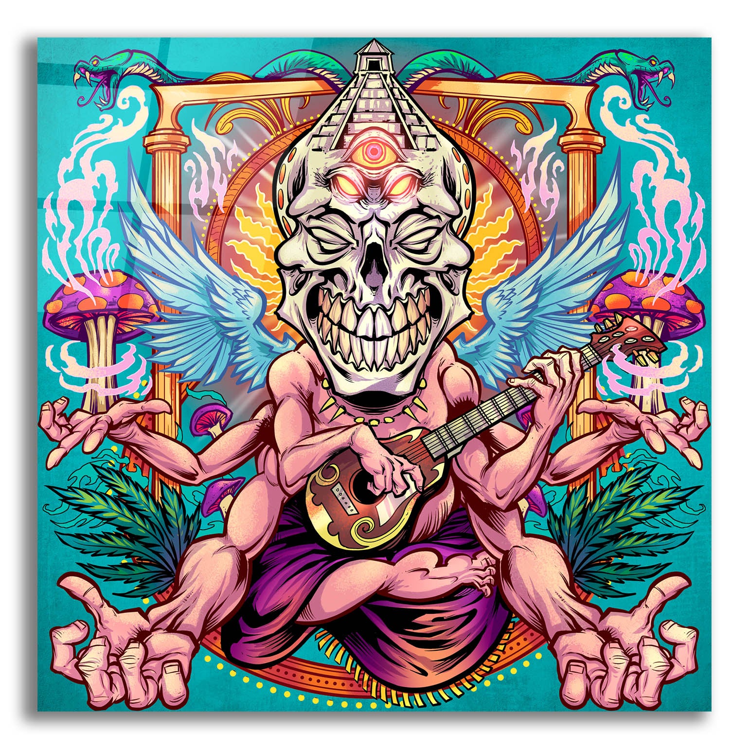 Epic Art 'Psyk-Out Psychedlic' by Flyland Designs, Acrylic Glass Wall Art,12x12