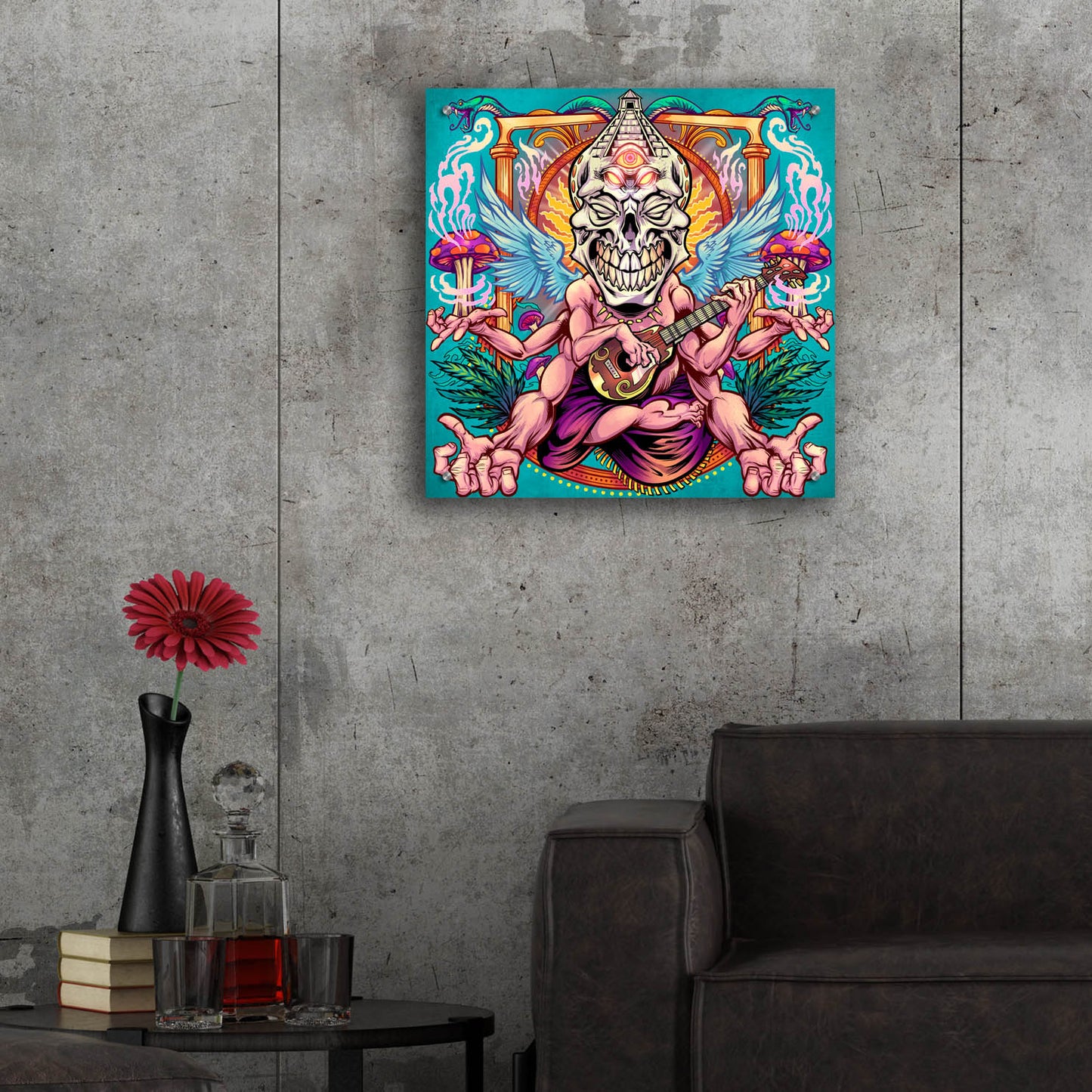 Epic Art 'Psyk-Out Psychedlic' by Flyland Designs, Acrylic Glass Wall Art,24x24