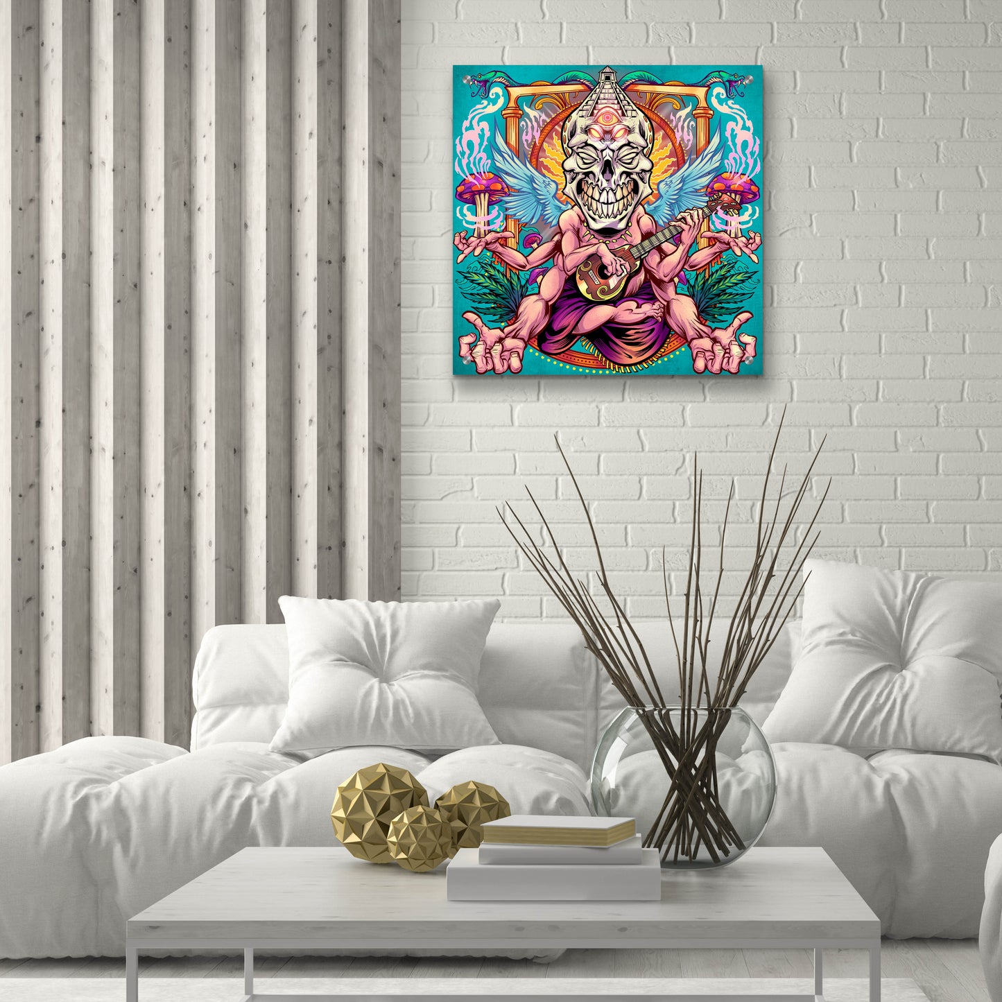 Epic Art 'Psyk-Out Psychedlic' by Flyland Designs, Acrylic Glass Wall Art,24x24