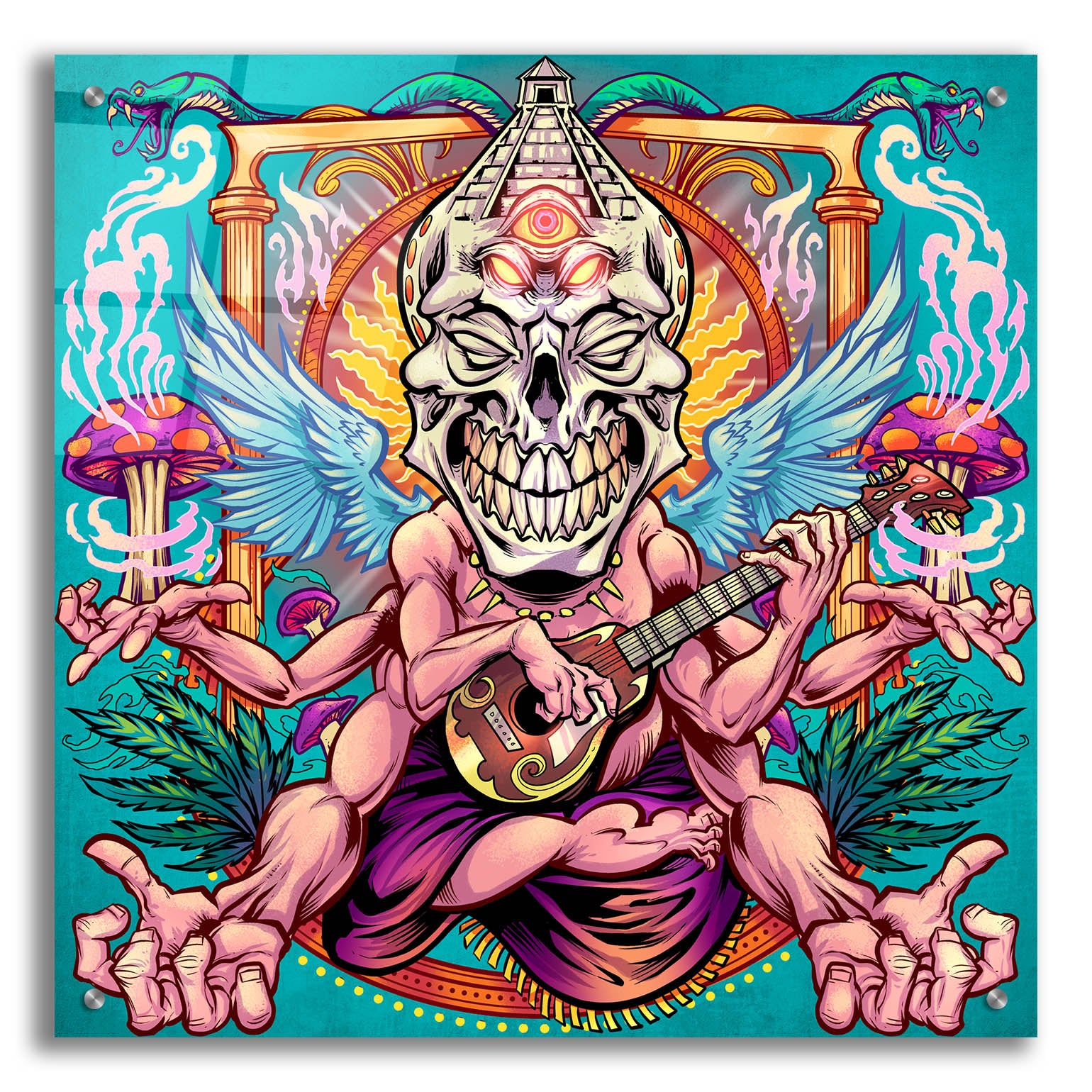 Epic Art 'Psyk-Out Psychedlic' by Flyland Designs, Acrylic Glass Wall Art,24x24