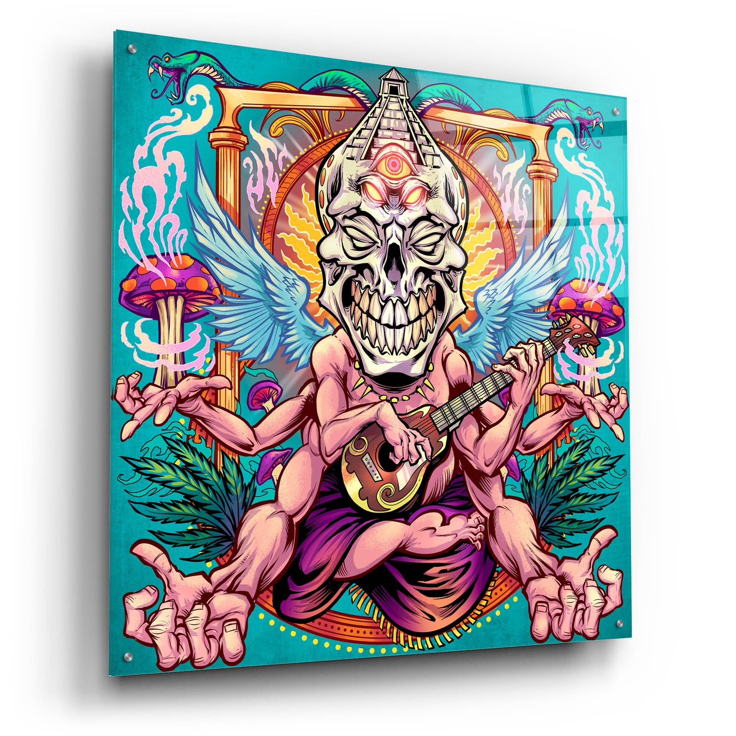 Epic Art 'Psyk-Out Psychedlic' by Flyland Designs, Acrylic Glass Wall Art,36x36