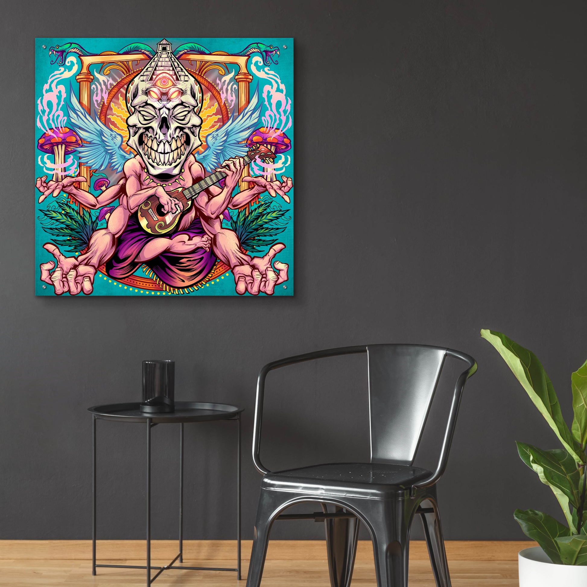 Epic Art 'Psyk-Out Psychedlic' by Flyland Designs, Acrylic Glass Wall Art,36x36