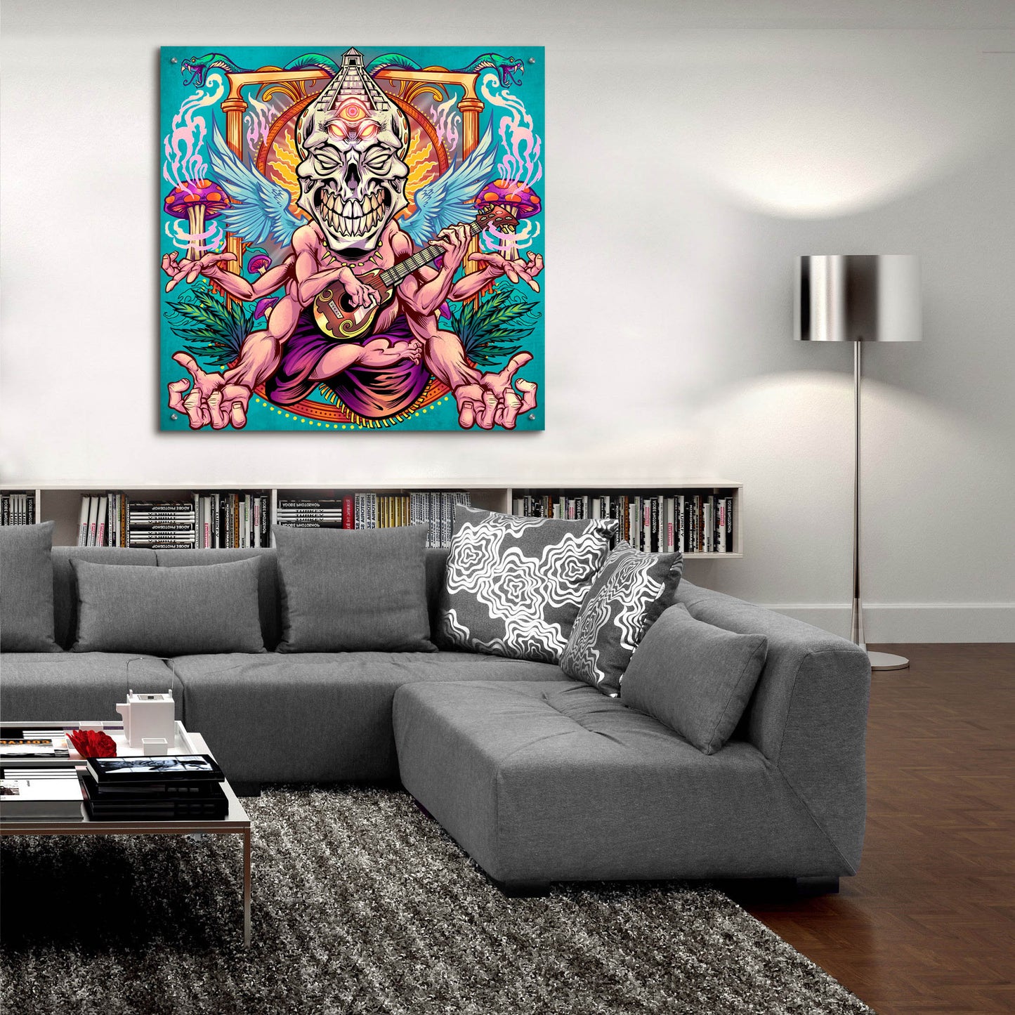 Epic Art 'Psyk-Out Psychedlic' by Flyland Designs, Acrylic Glass Wall Art,36x36