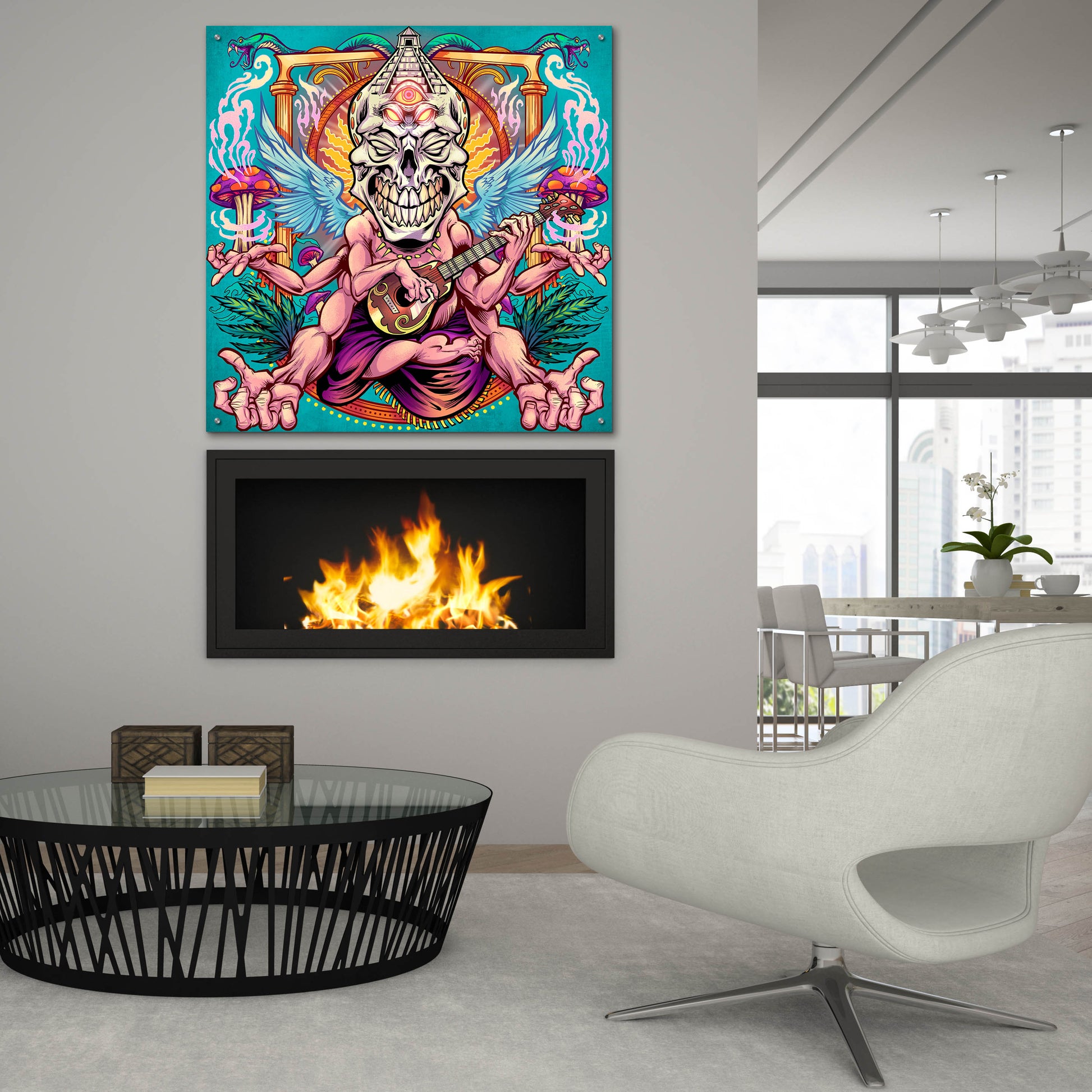 Epic Art 'Psyk-Out Psychedlic' by Flyland Designs, Acrylic Glass Wall Art,36x36