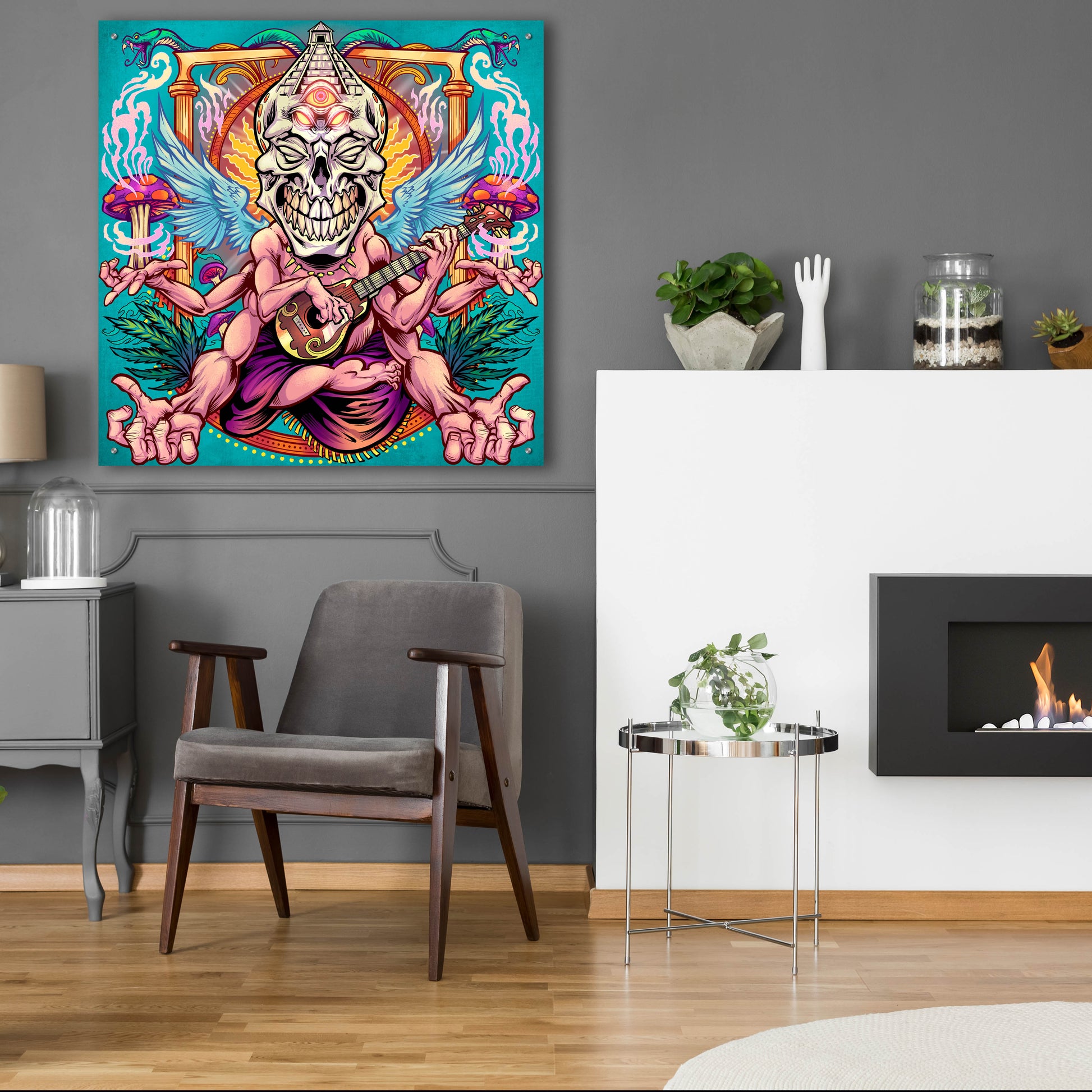 Epic Art 'Psyk-Out Psychedlic' by Flyland Designs, Acrylic Glass Wall Art,36x36