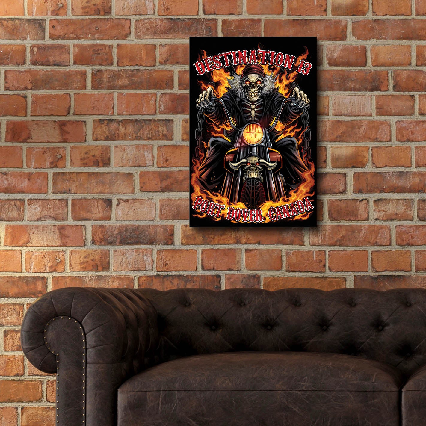 Epic Art 'Skeleton Rider With Text' by Flyland Designs, Acrylic Glass Wall Art,16x24