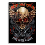 Epic Art 'Skull And Wings With Text' by Flyland Designs, Acrylic Glass Wall Art